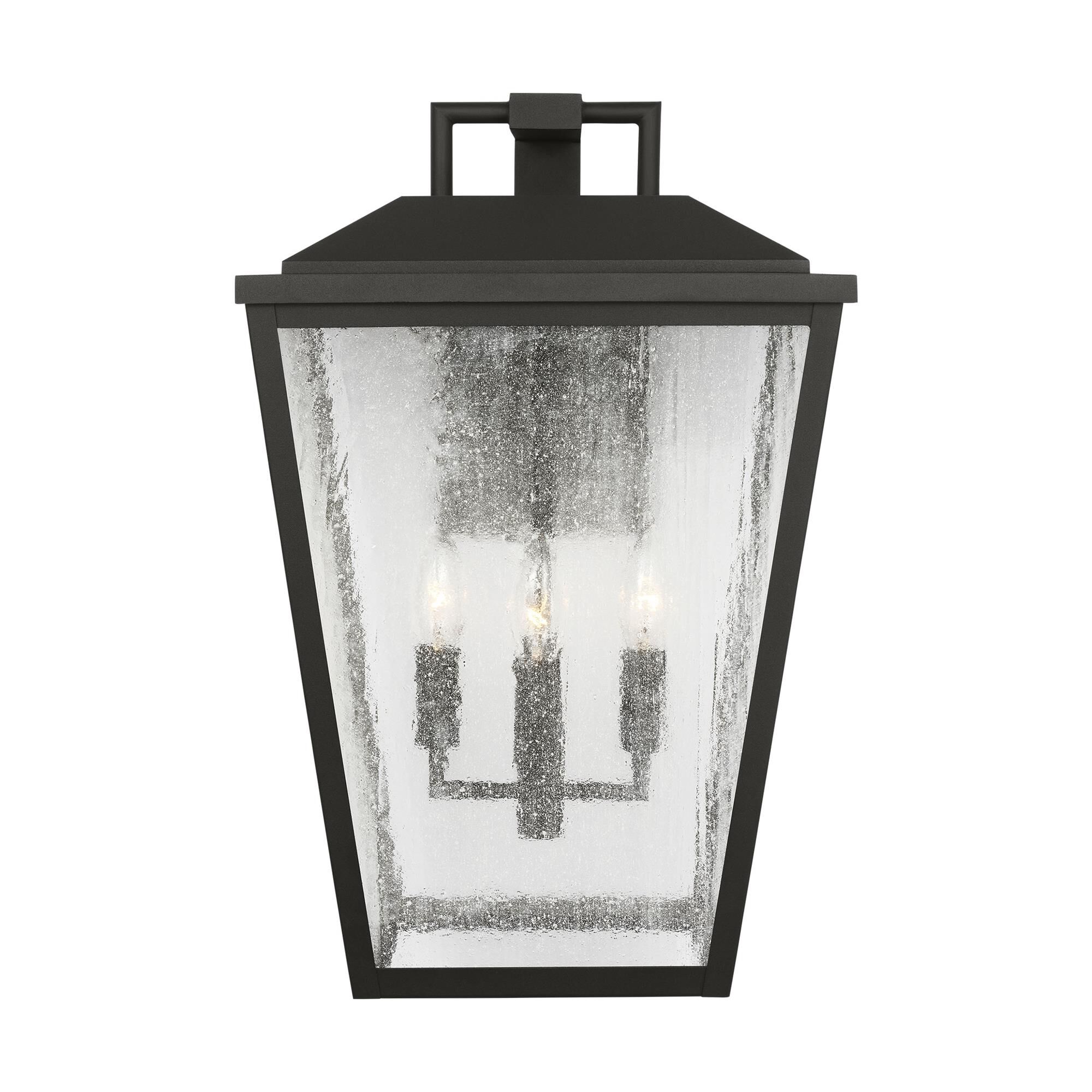 Shown in Textured Black finish and Clear Seeded glass