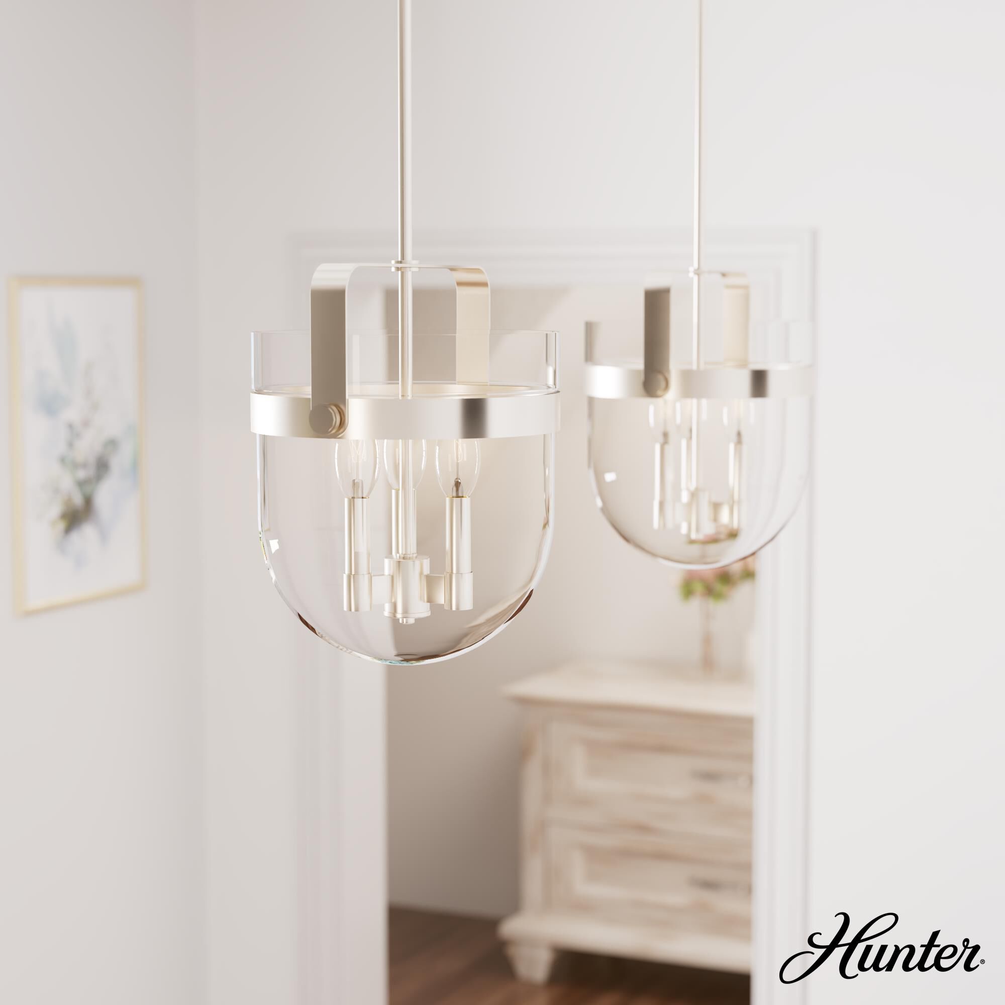 Karloff 11 Inch 3 Light Semi Flush Mount by Hunter Fan