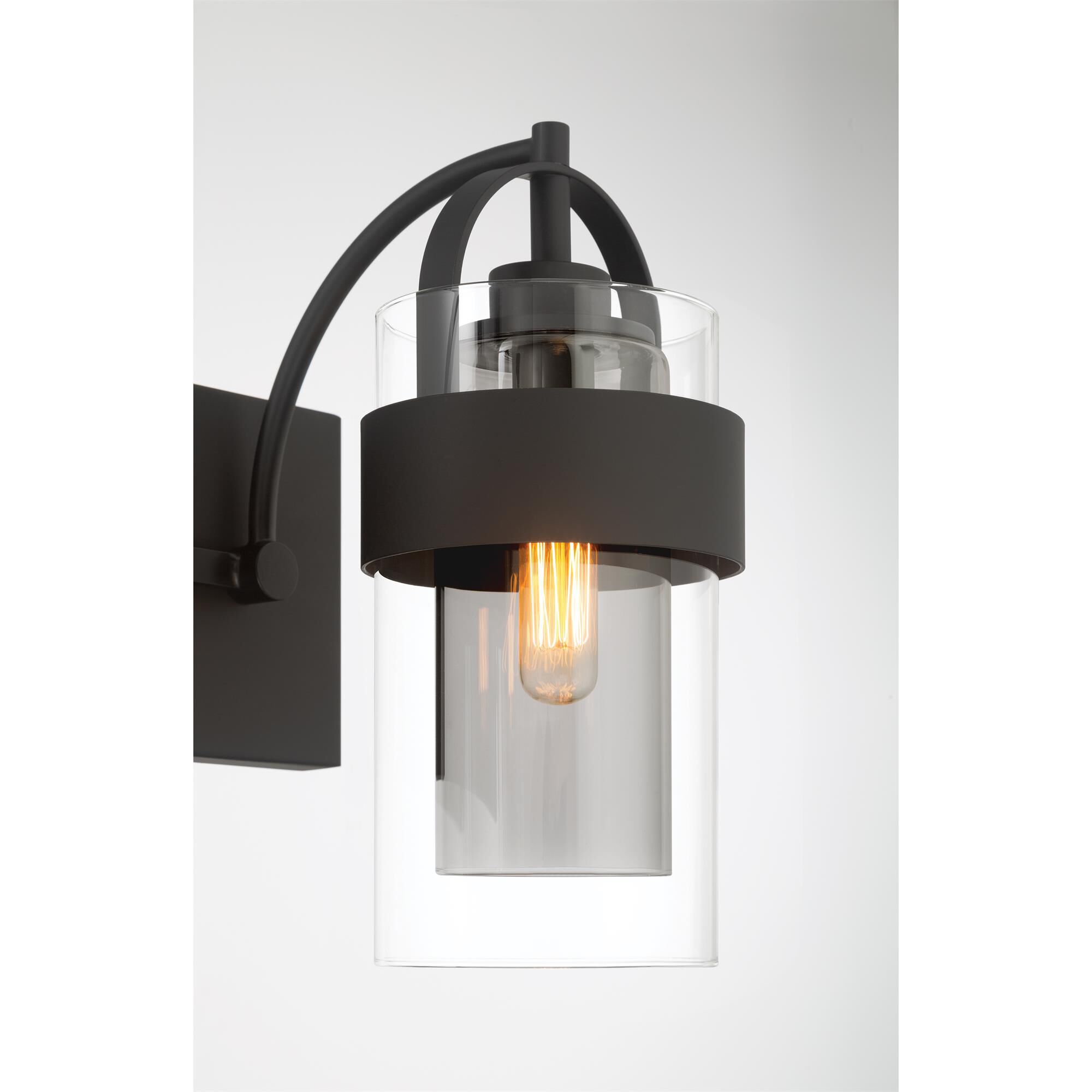 Shown in Dark Matte Black finish and Clear and Grey glass