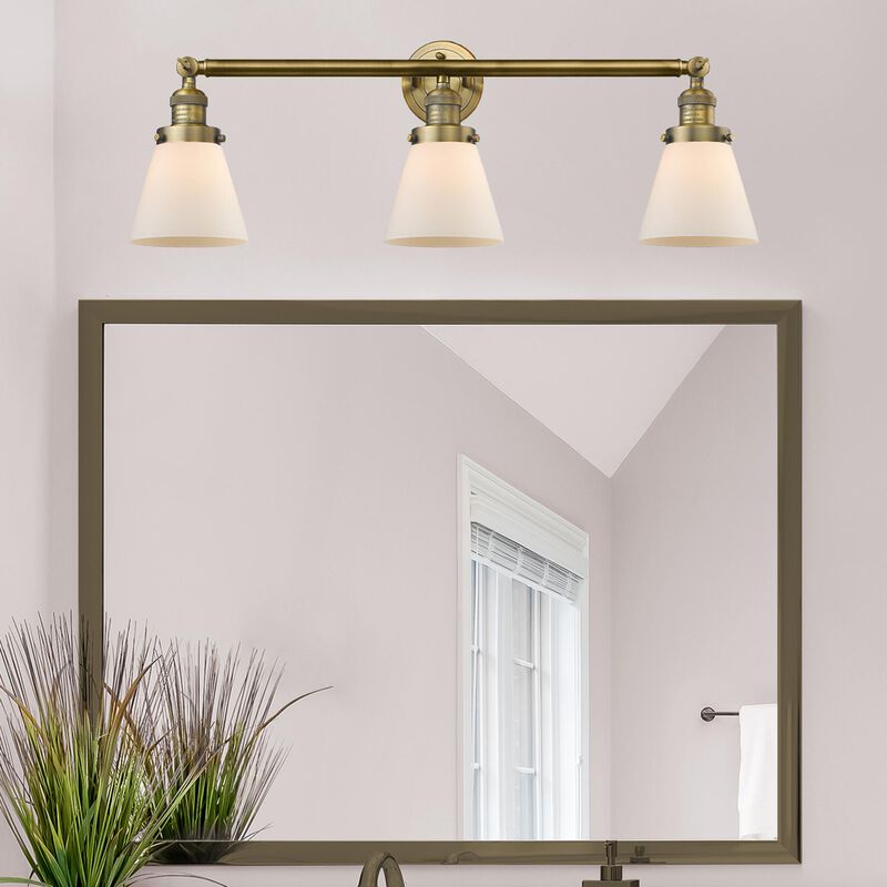 Bruno Marashlian Small Cone 30 Inch 3 Light Bath Vanity Light by Innovations Lighting