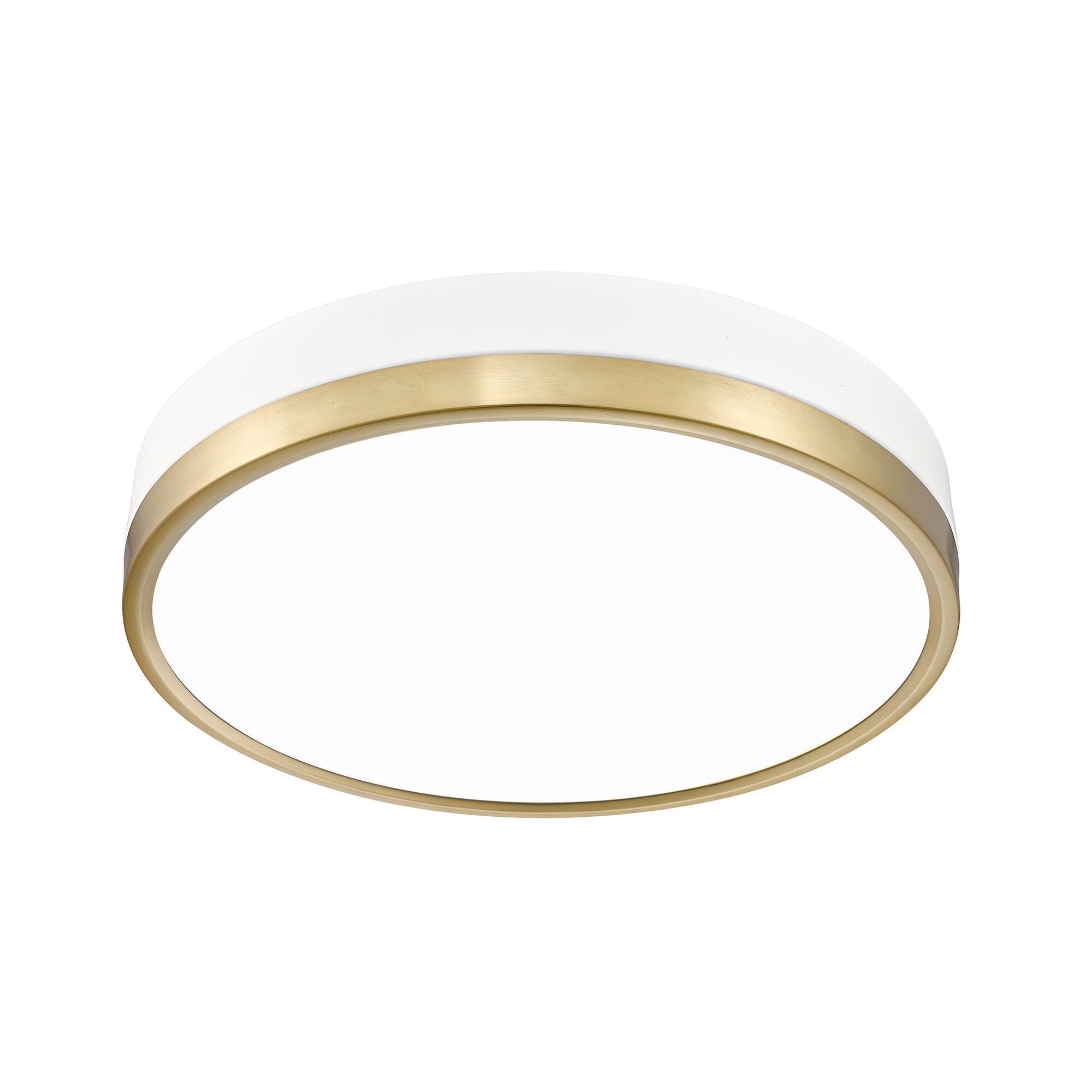 Shown in Matte White + Modern Gold finish and Frosted glass and Frosted shade