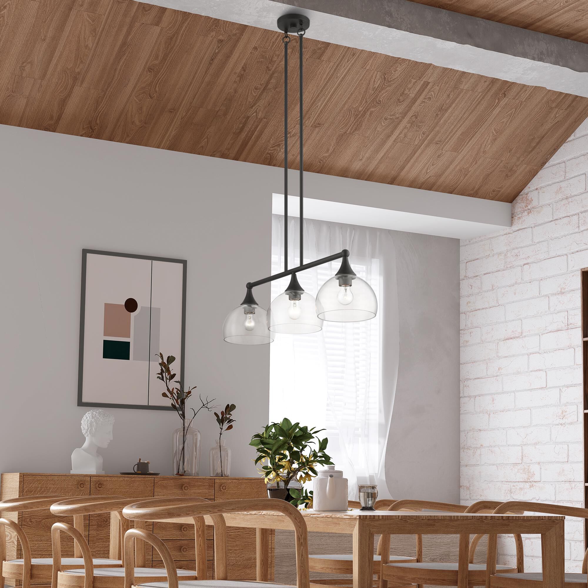 Glendon 30 Inch 3 Light Linear Suspension Light by Livex Lighting