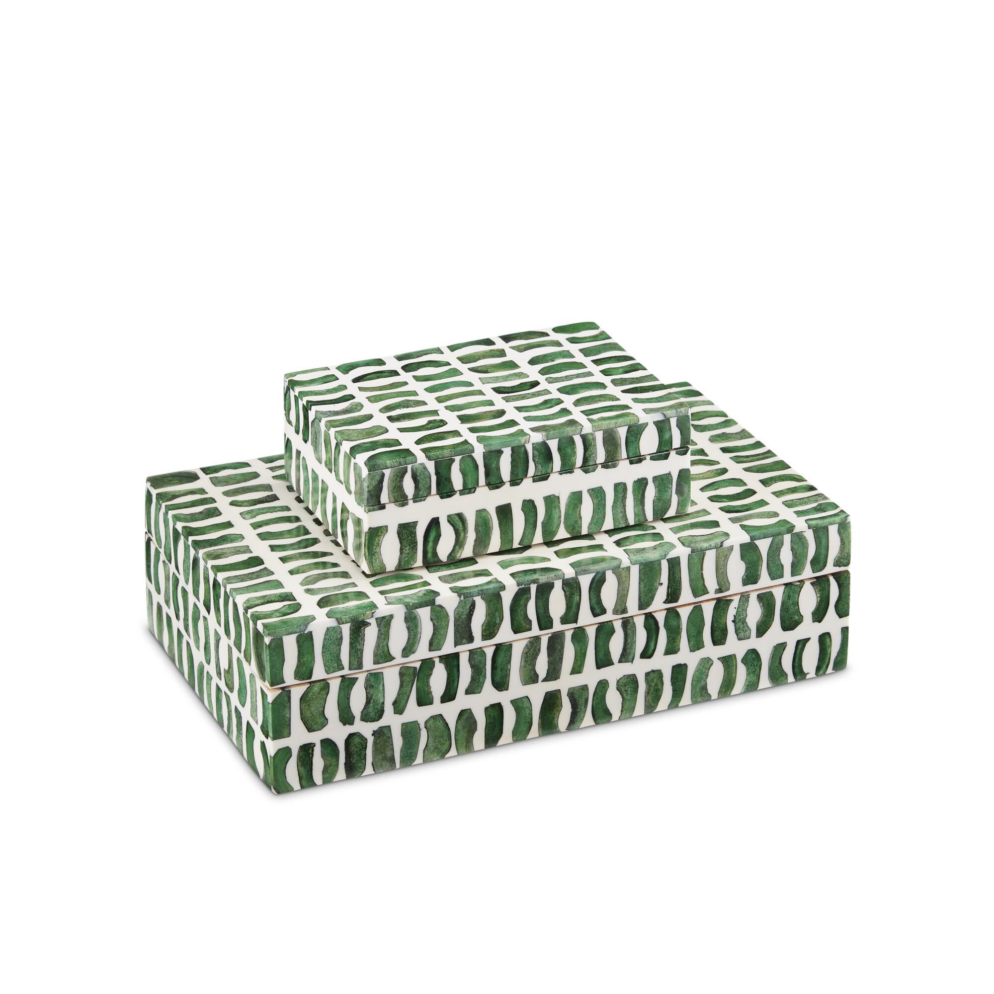 Emerald Box Set of 2 Accent Box by Currey and Company