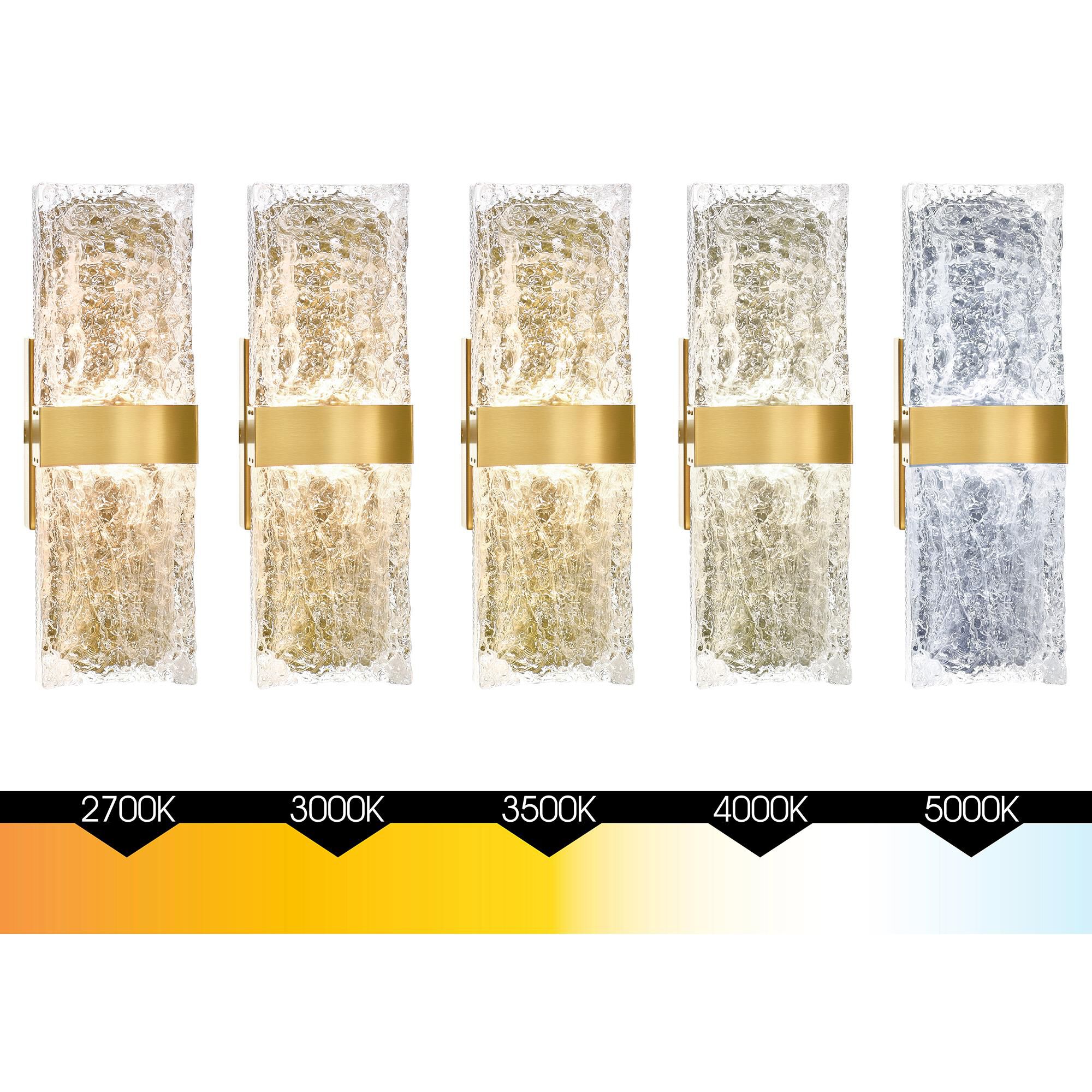 Shown in Brass finish and Clear crystal