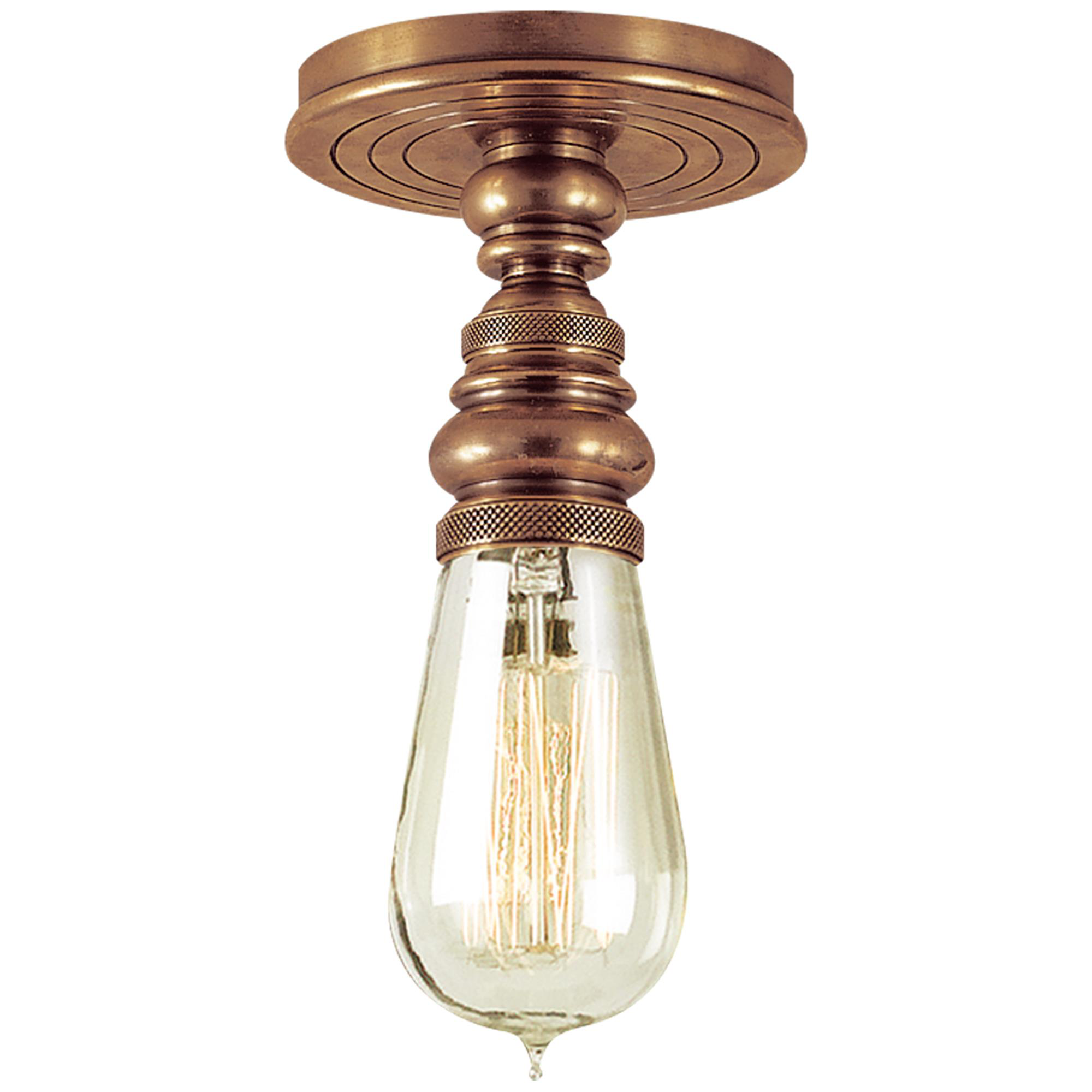 Shown in Hand-Rubbed Antique Brass finish and Without glass