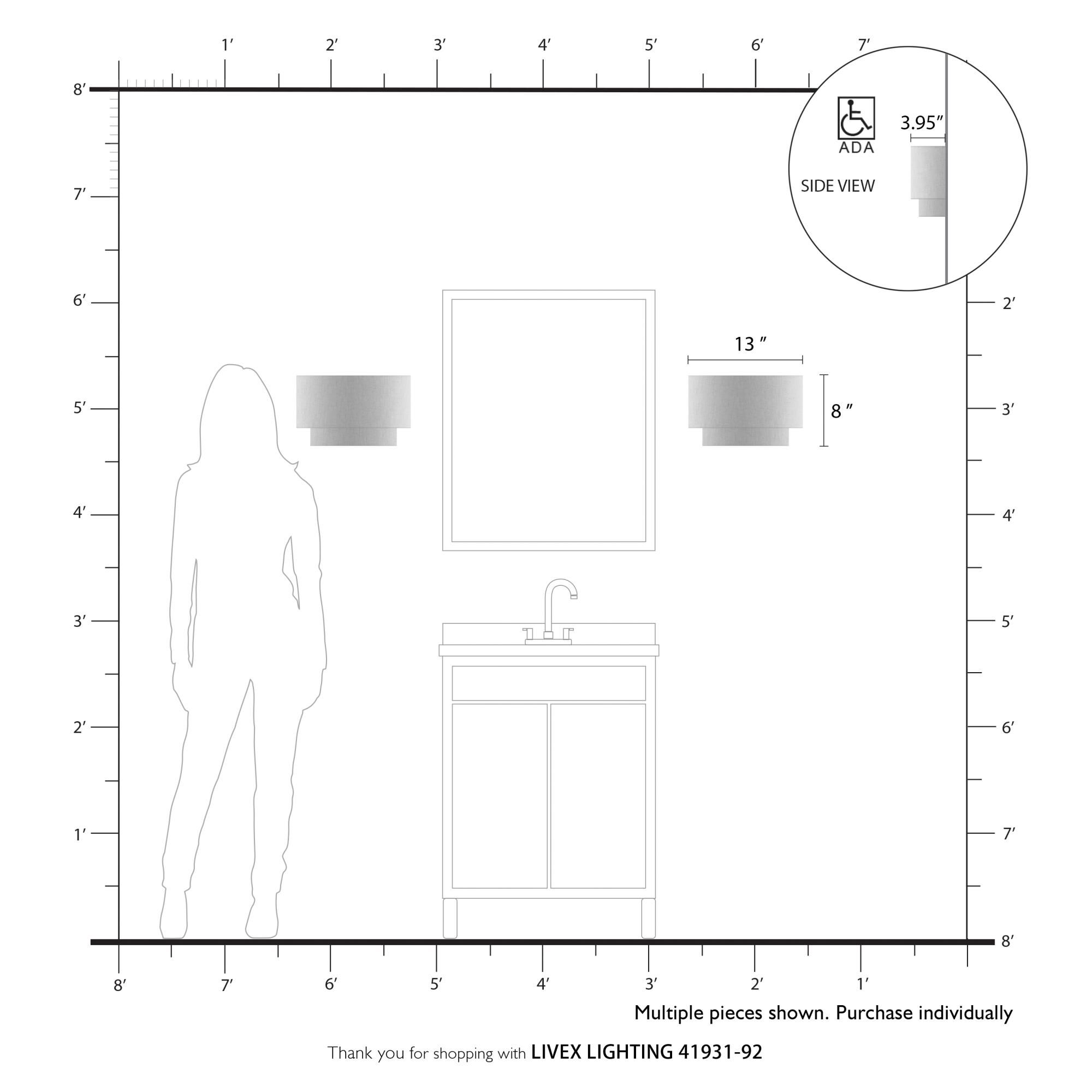 Manorwood 8 Inch Wall Sconce by Livex Lighting