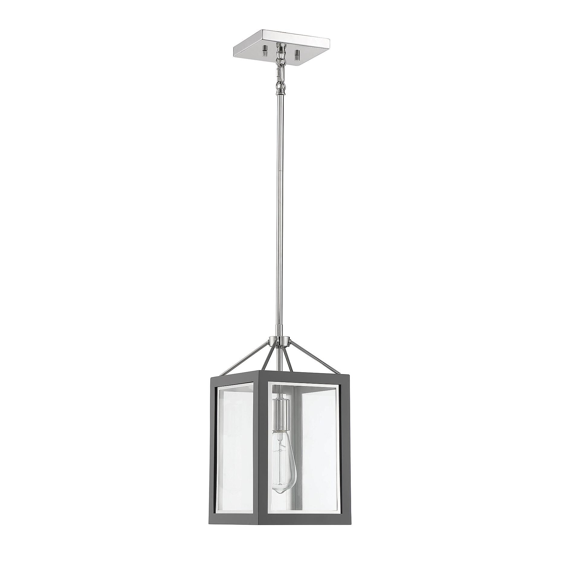 Shown in Gray With Polished Nickel Accents finish and Clear glass
