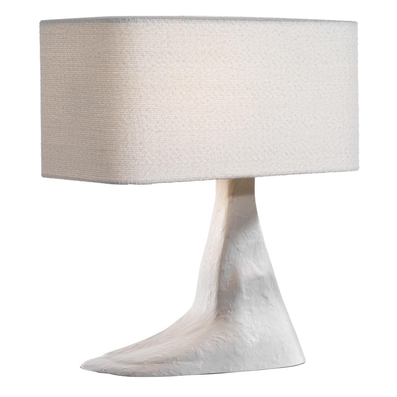 Shown in Plaster White finish and Boucle Rectangle shade