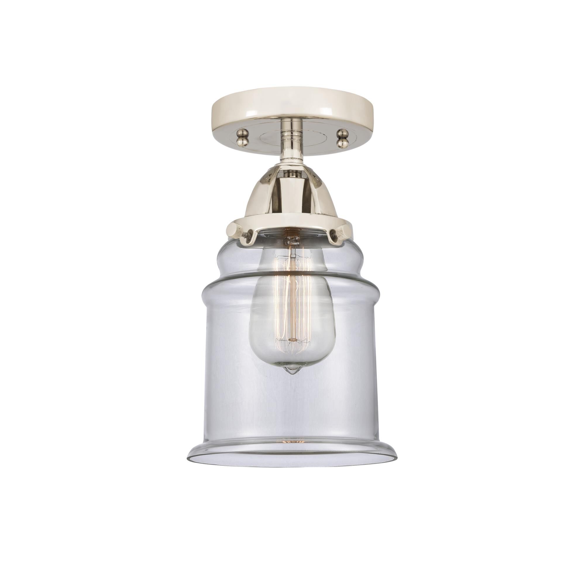 Shown in Polished Nickel finish and Clear glass