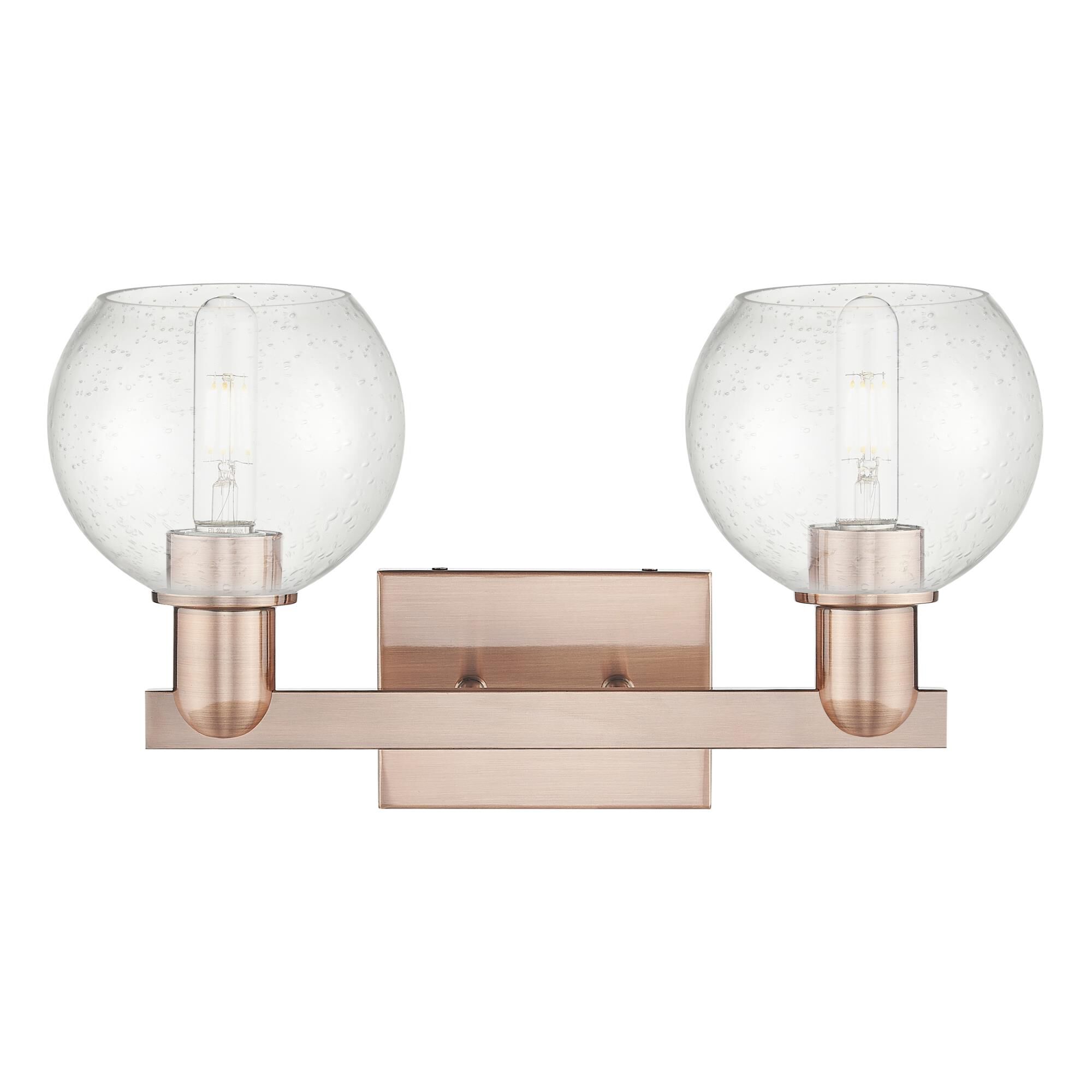 Shown in Antique Copper finish and Seedy glass