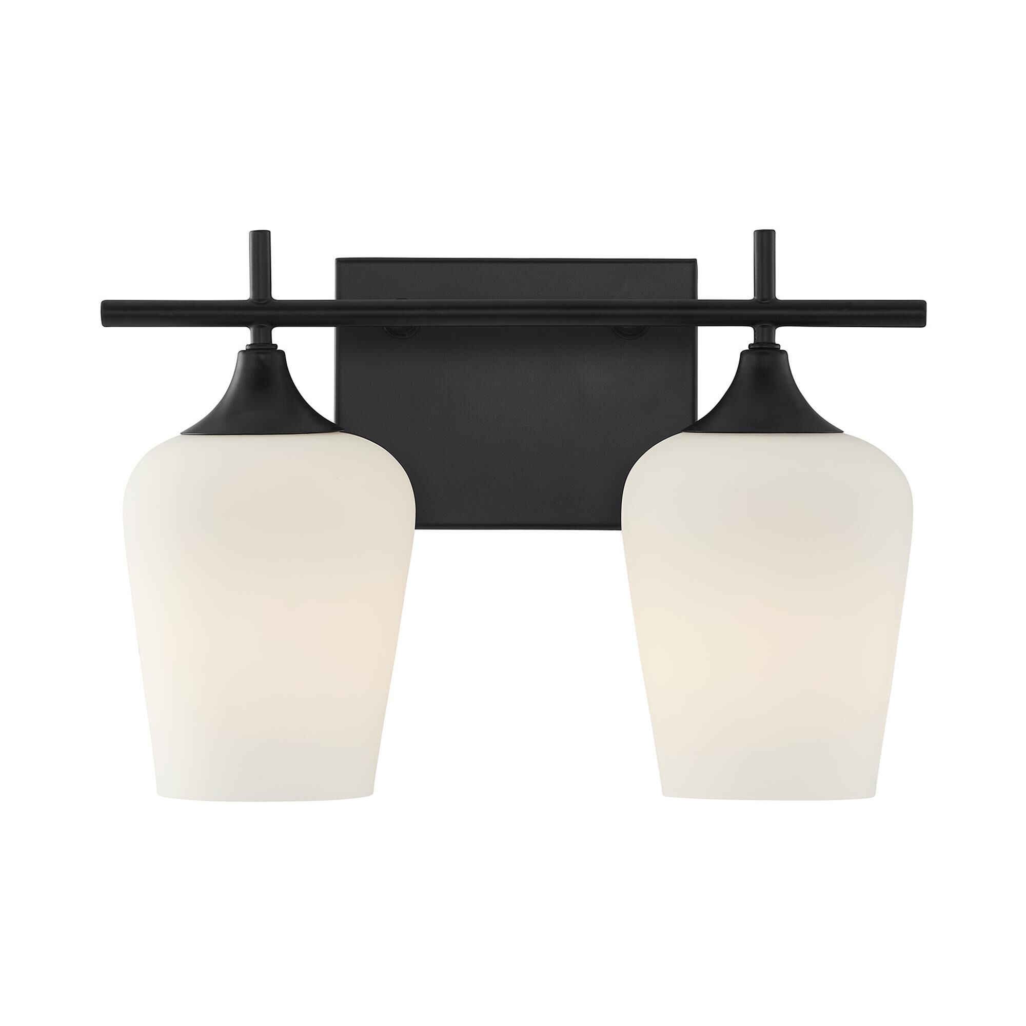 Shown in Matte Black finish and White Opal glass