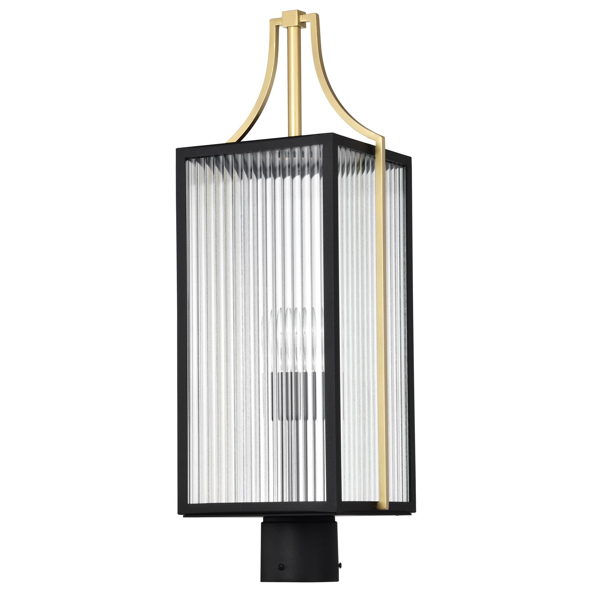 Shown in Black and Gold finish and Clear glass