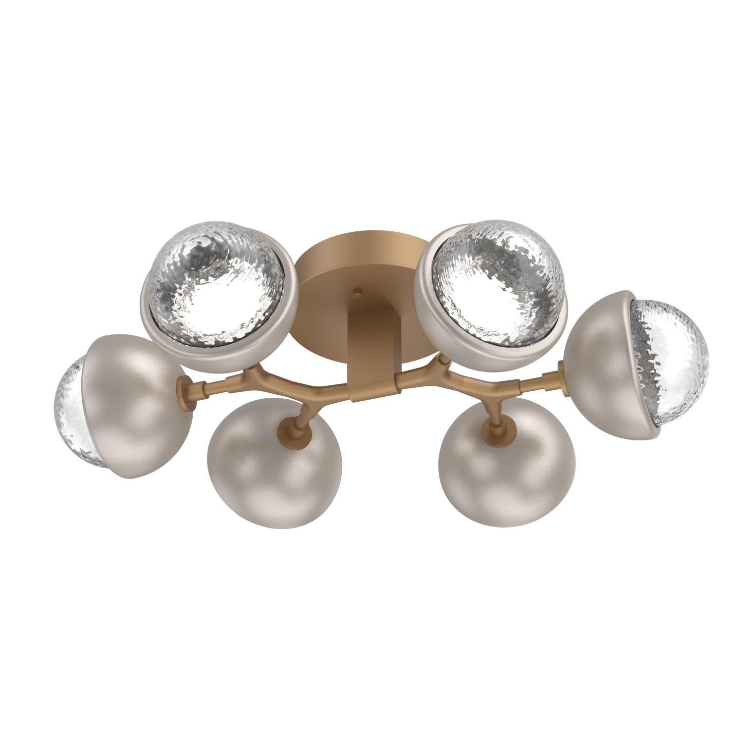 Shown in Novel Brass finish and Clear glass and Beige Silver accent