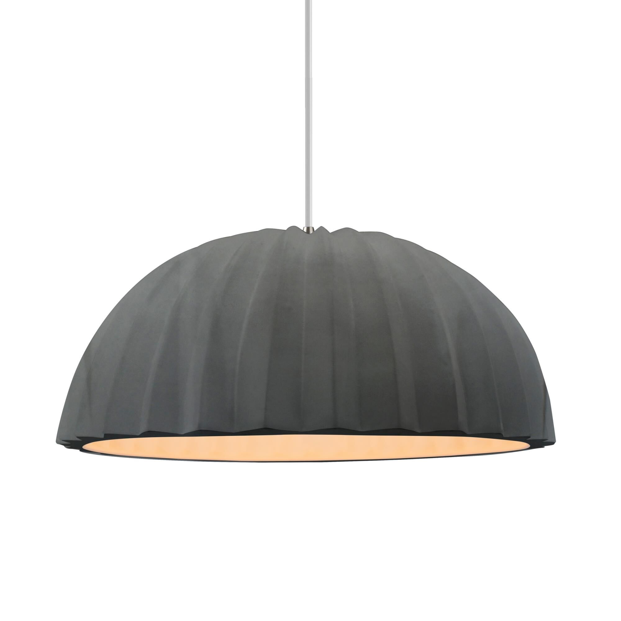 Pleated Dome 13 Inch Large Pendant by Justice Design Group