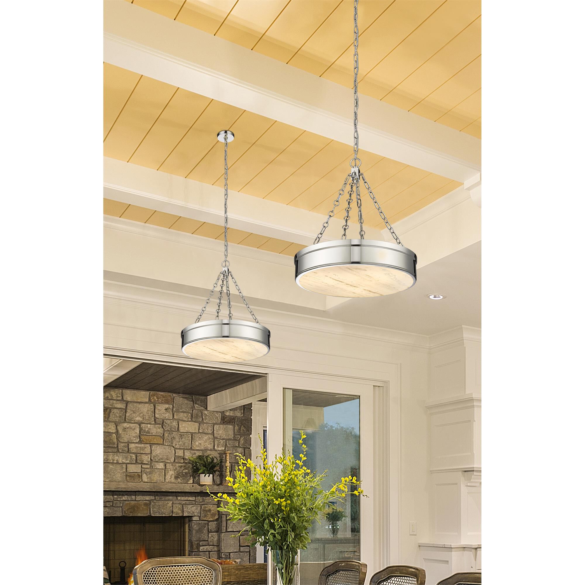 Shown in Polished Nickel finish and Marbling glass