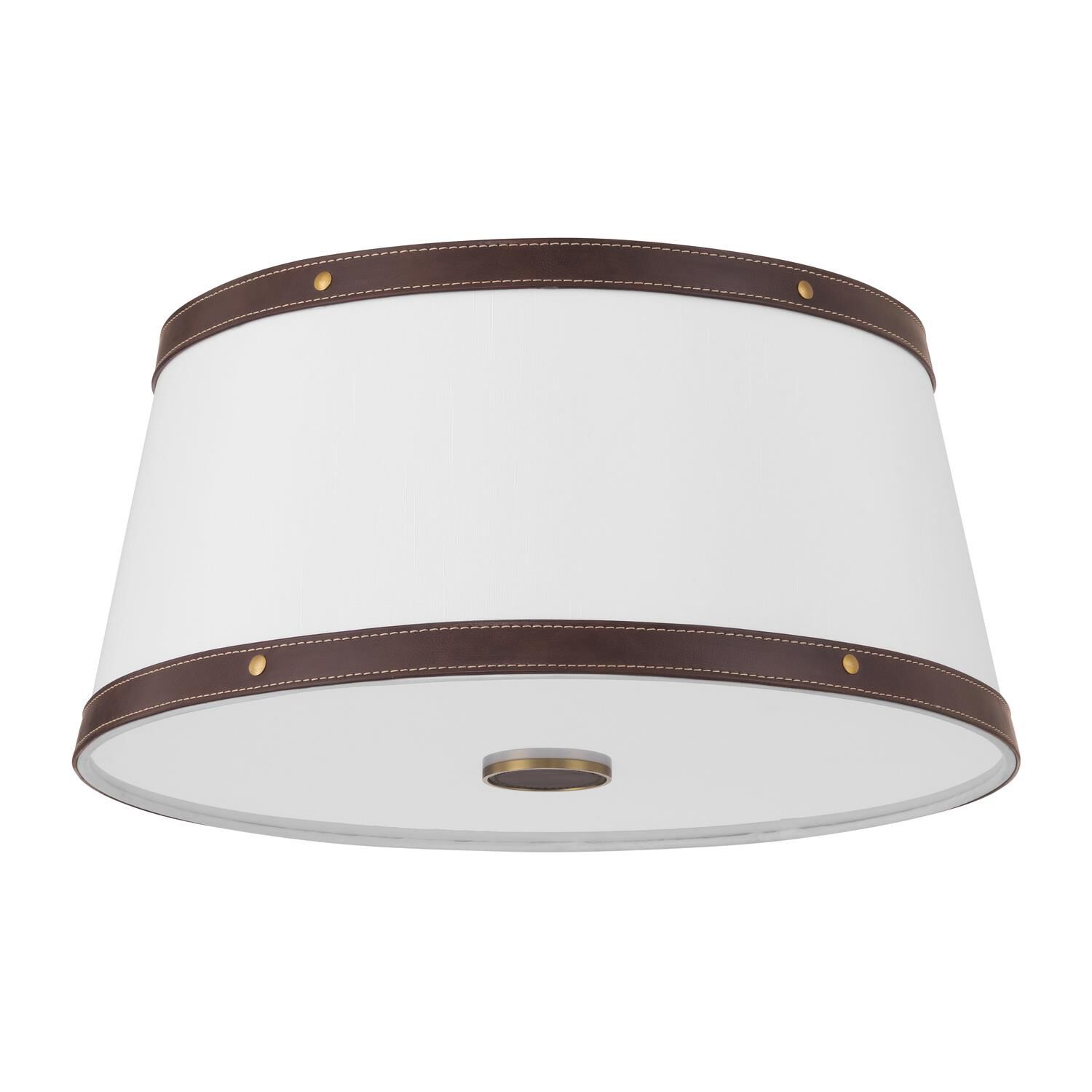 Shown in Luxe Gold finish and Fabric glass and Fabric shade