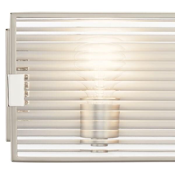 Shown in Satin Nickel finish and Clear Ribbed glass