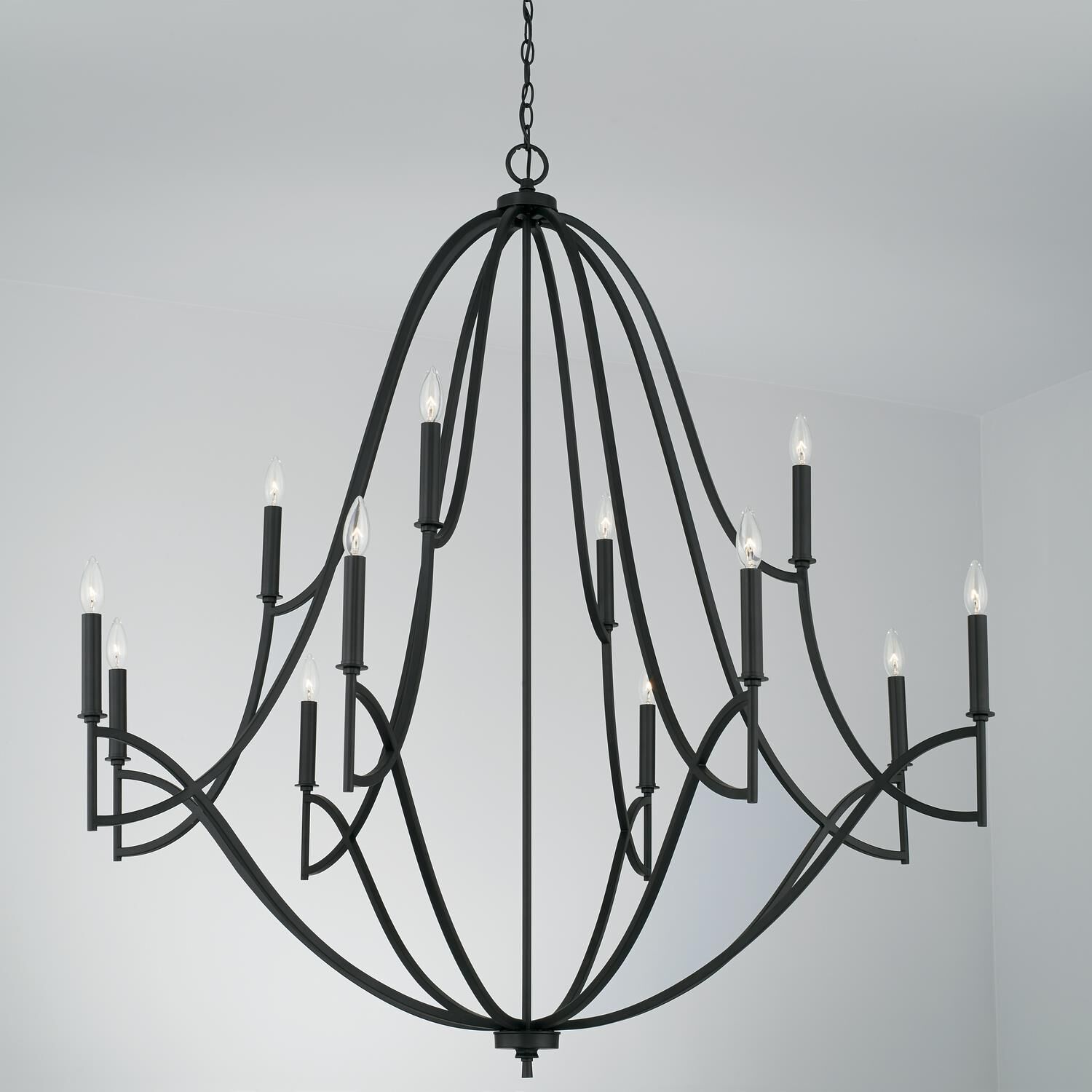 Shown in Matte Black finish and 701 glass and White Fabric Stay-Straight s shade