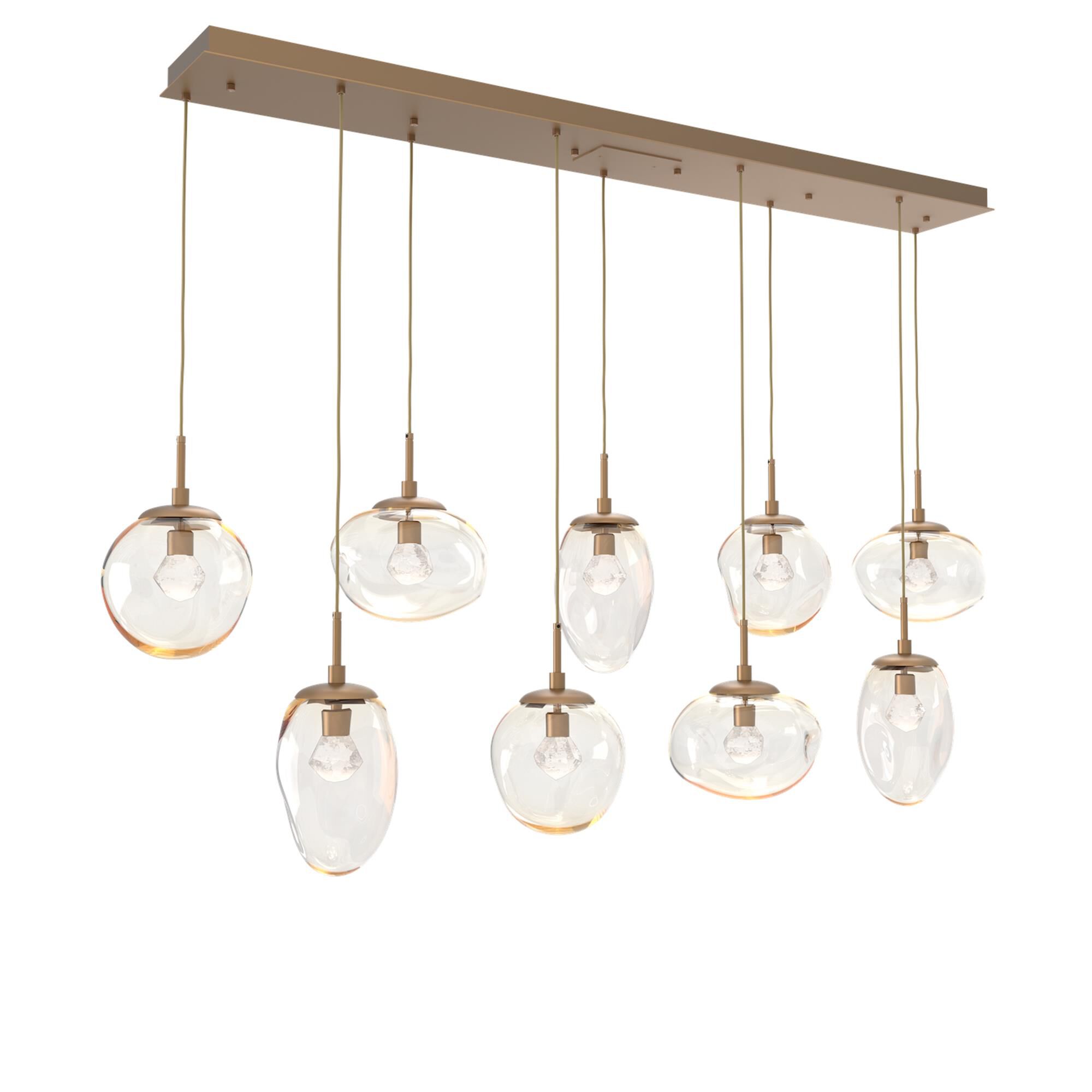Shown in Novel Brass finish and Zircon Inner And Amber Outer glass