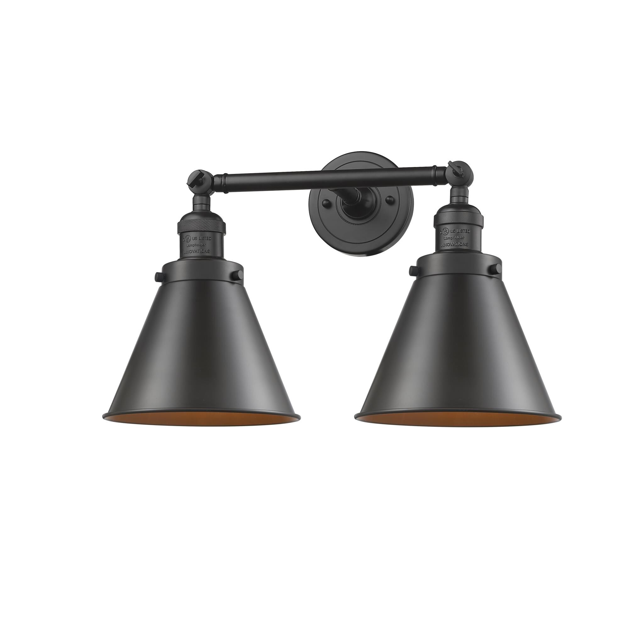 Shown in Oil Rubbed Bronze finish and Metal - Oil Rubbed Bronze - Cone shade