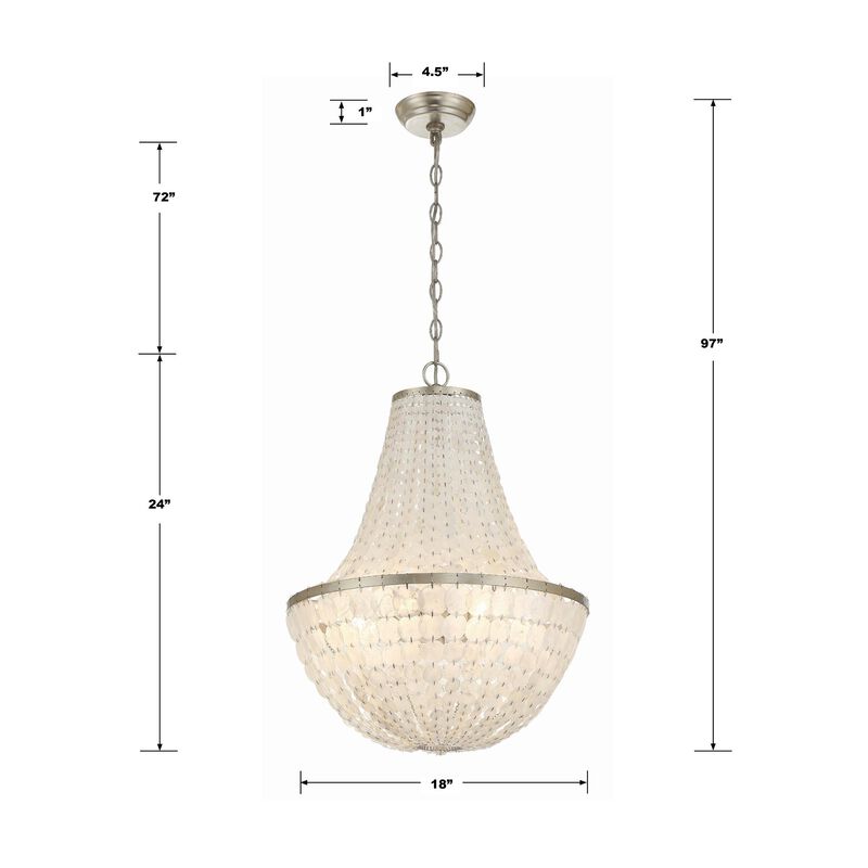 Brielle 18 Inch 6 Light Chandelier by Crystorama