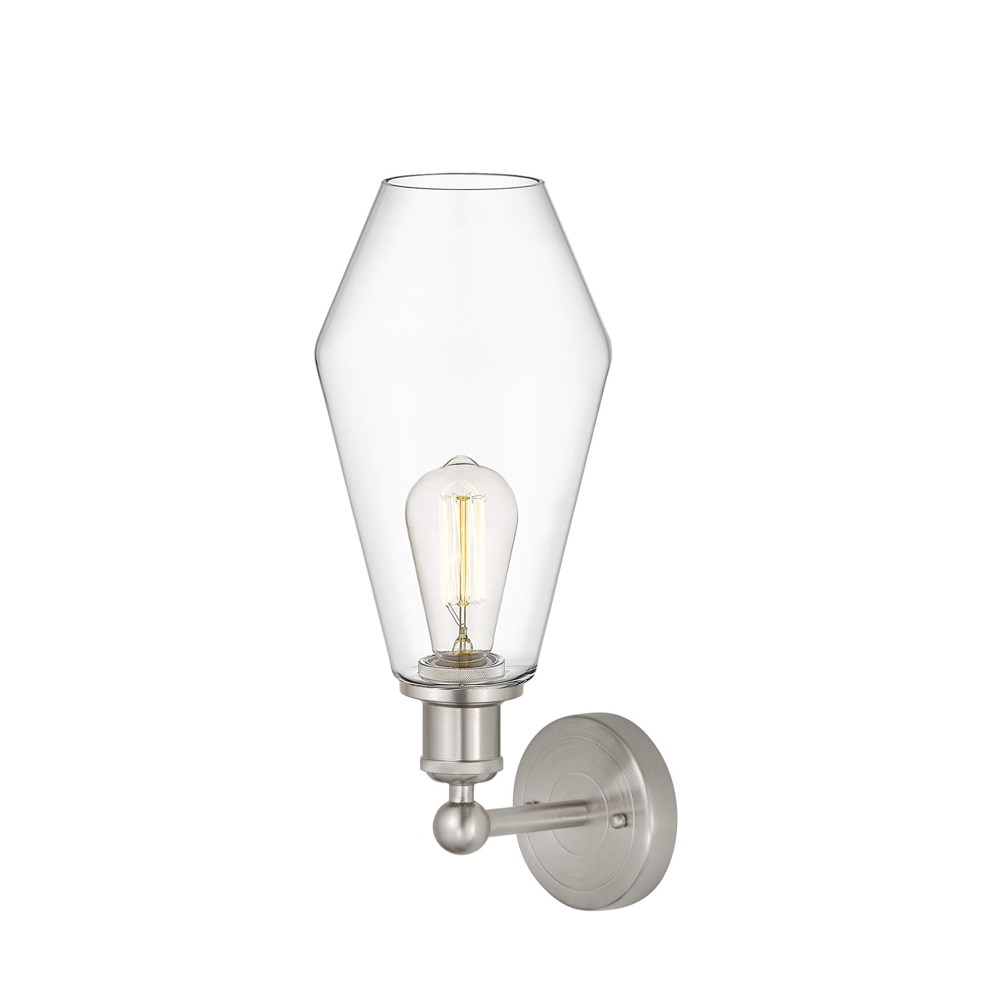 Shown in Brushed Satin Nickel  finish and Clear glass