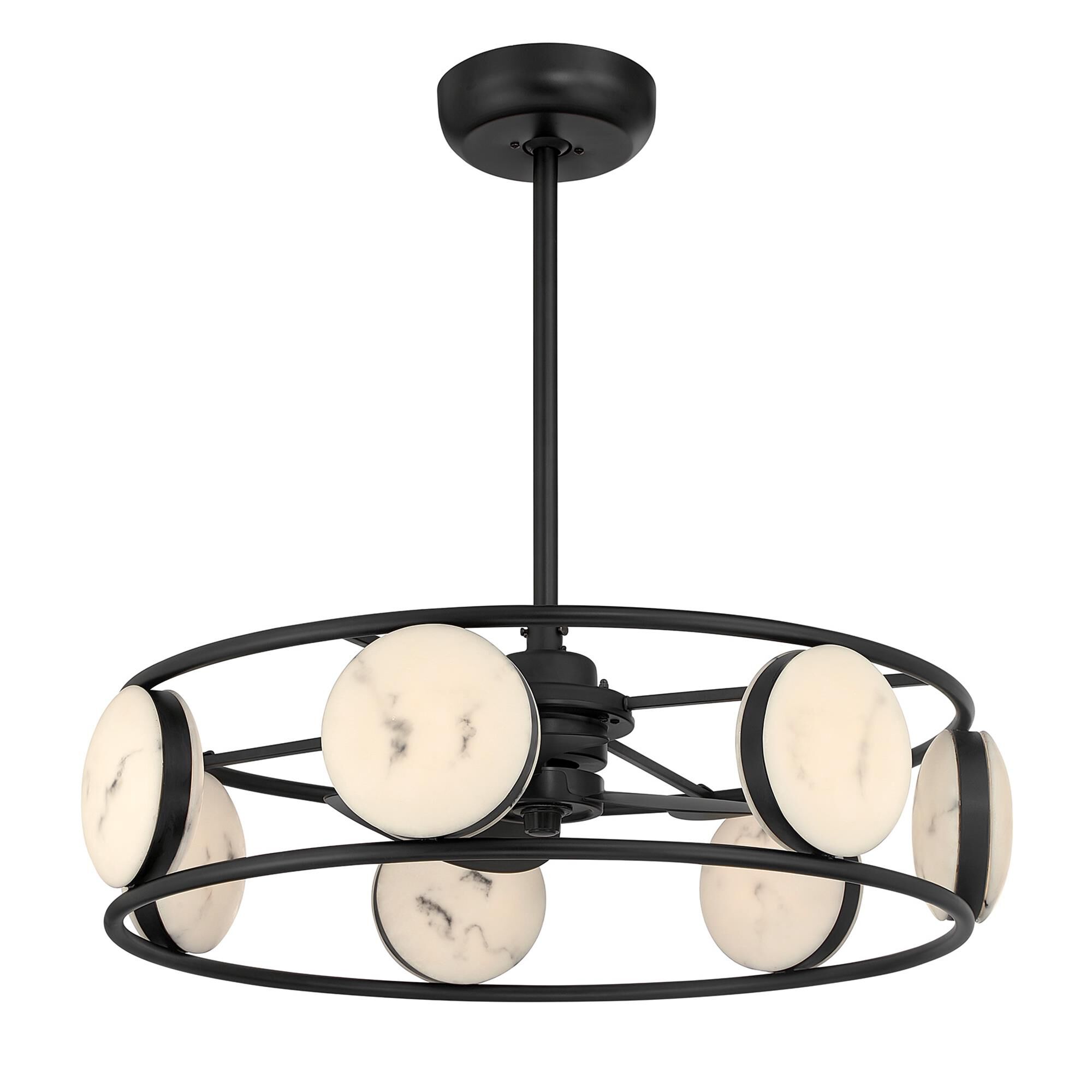 Shown in Matte Black finish and Faux Alabaster glass