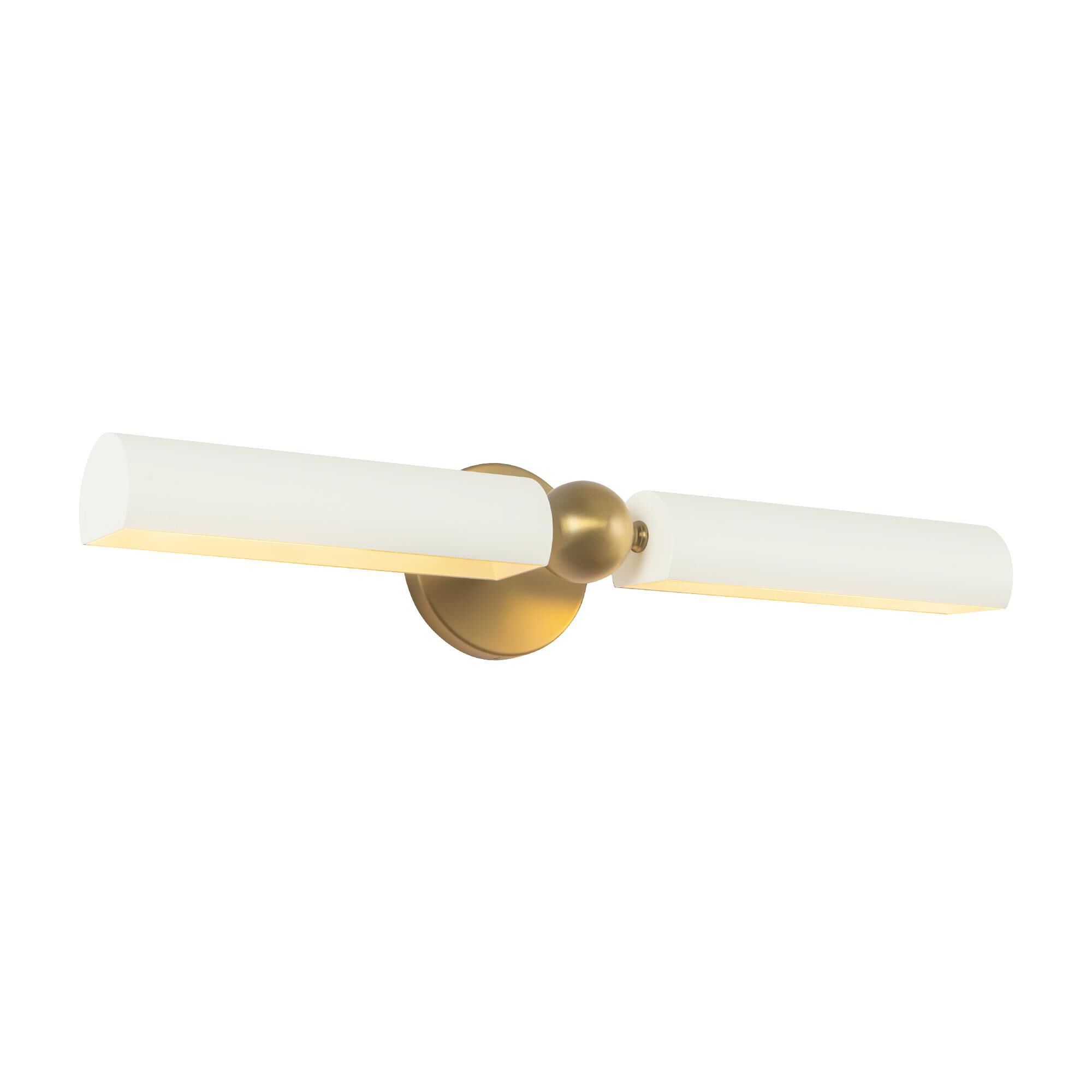 Shown in Brushed Gold and White finish and Steel shade
