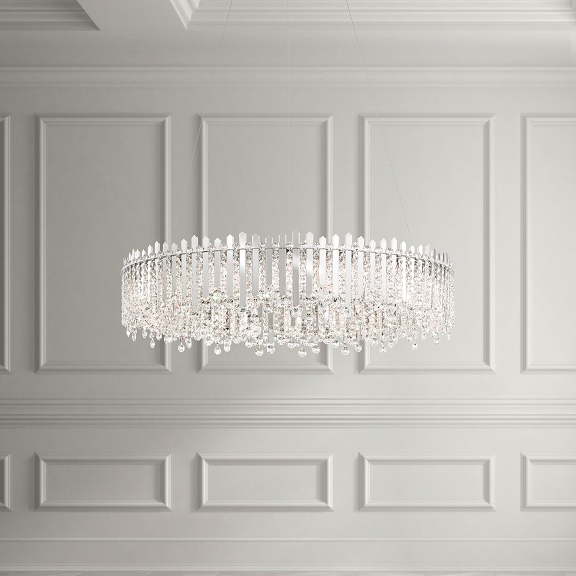 Shown in Polished Stainless Steel finish and Clear Optic crystal