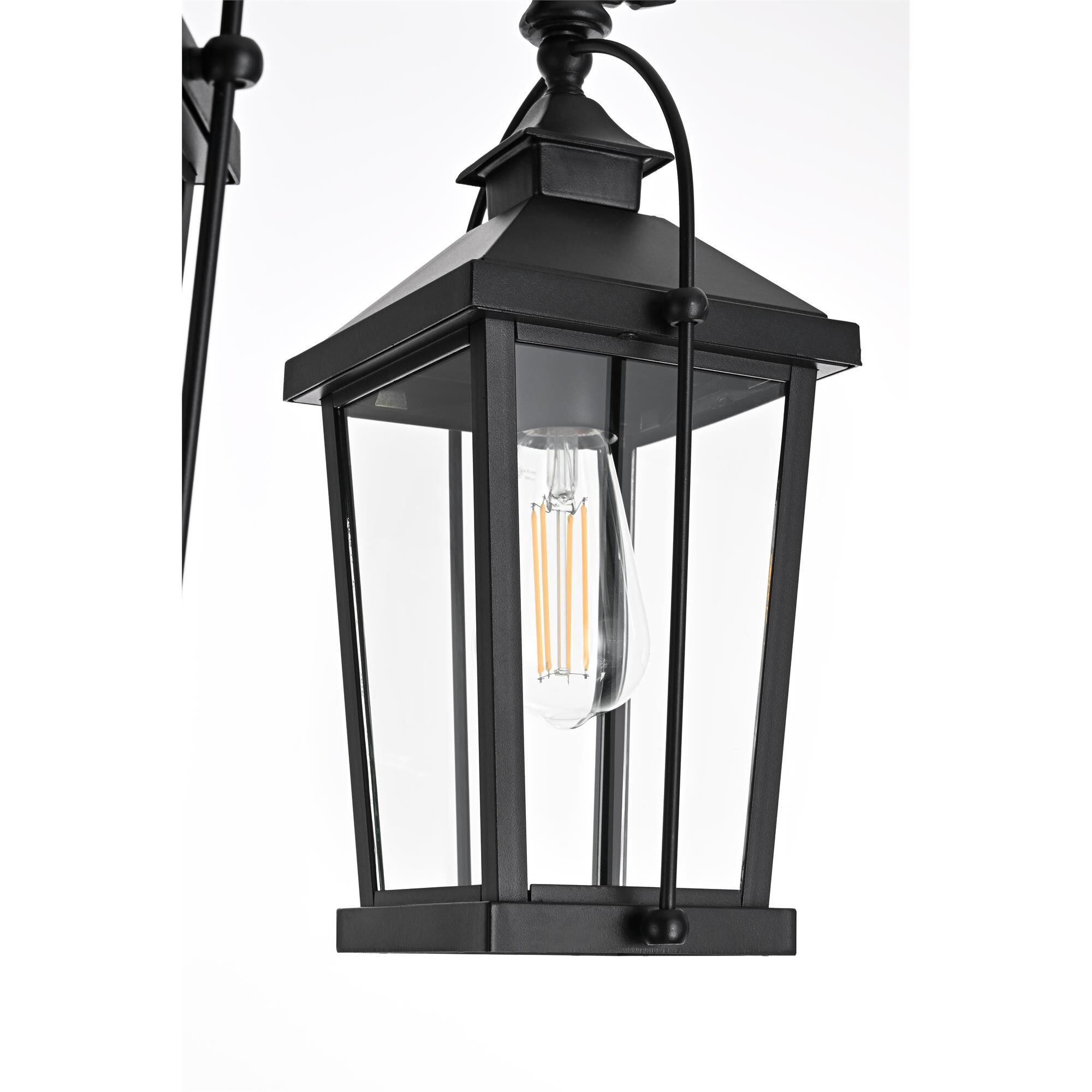 Shown in Black finish and Clear glass