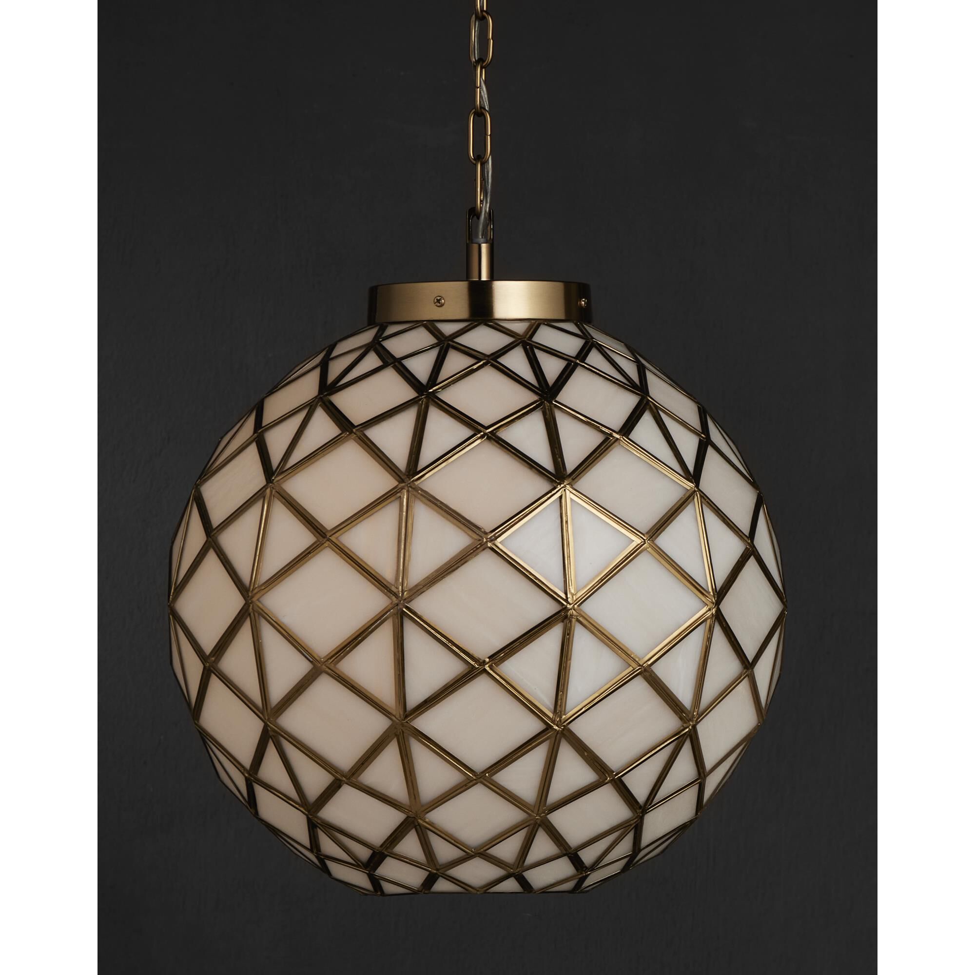 Polyhedron 16 Inch Large Pendant by Currey and Company