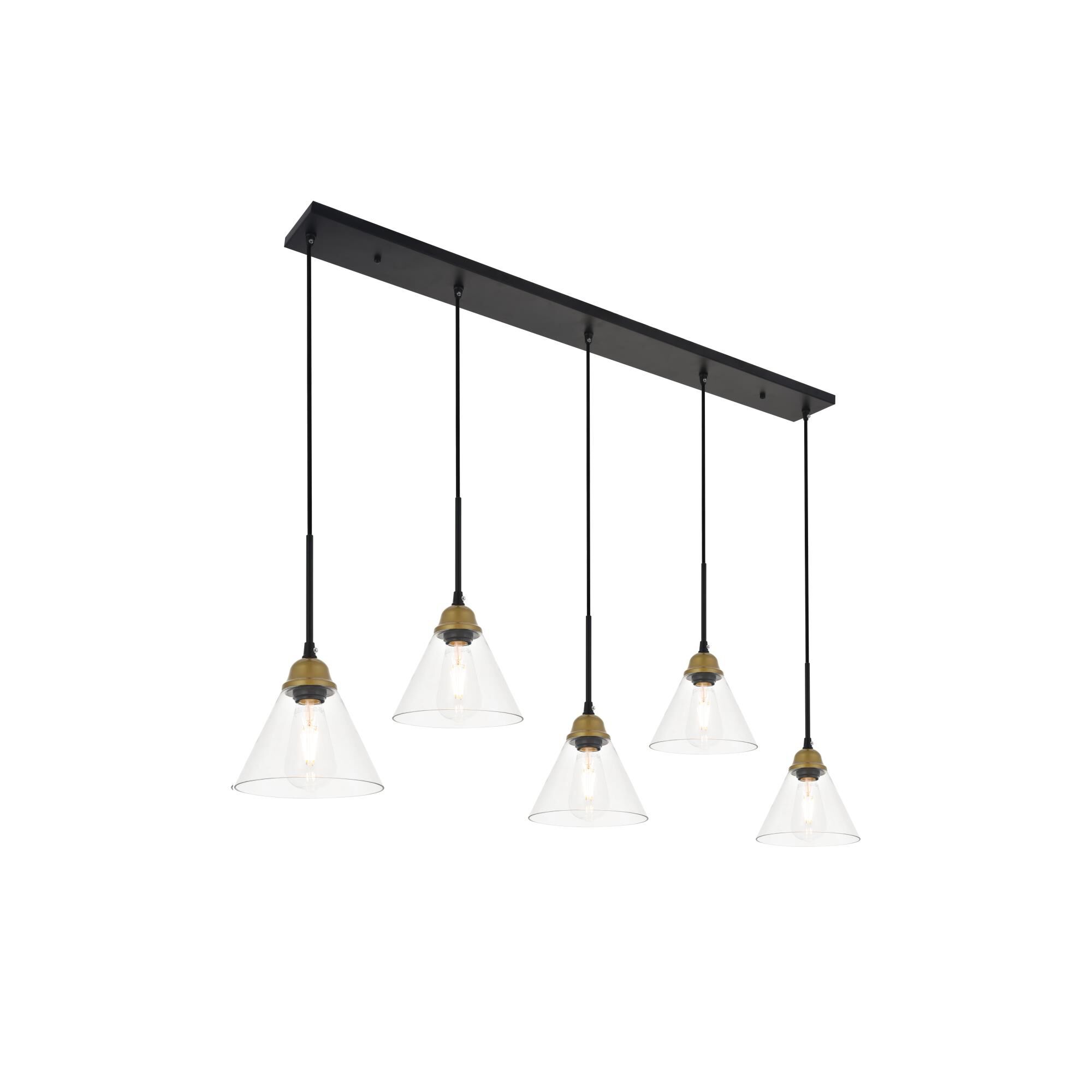 Histoire 47 Inch 5 Light Linear Suspension Light by Elegant Lighting