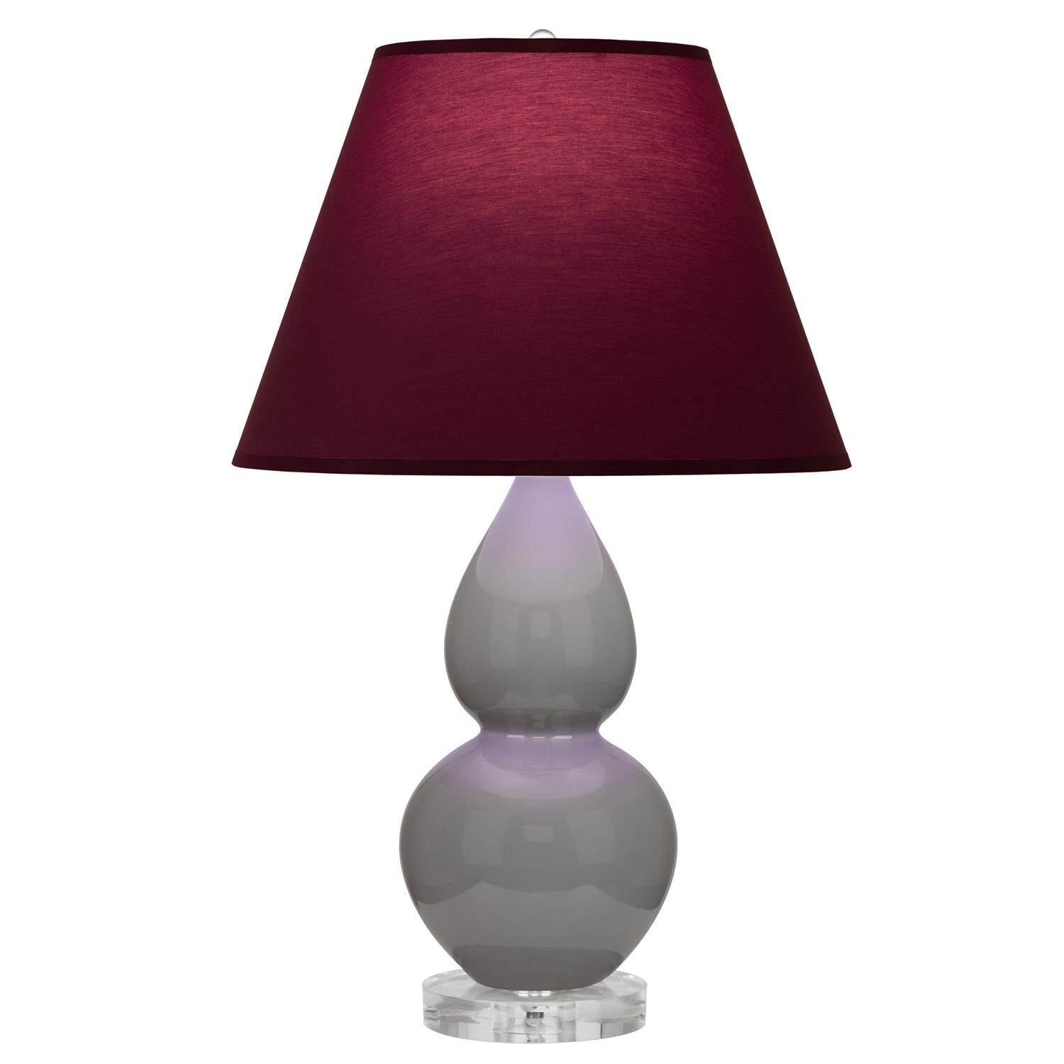 Shown in Smokey Taupe finish and Plum and Lavender shade and Lucite accent
