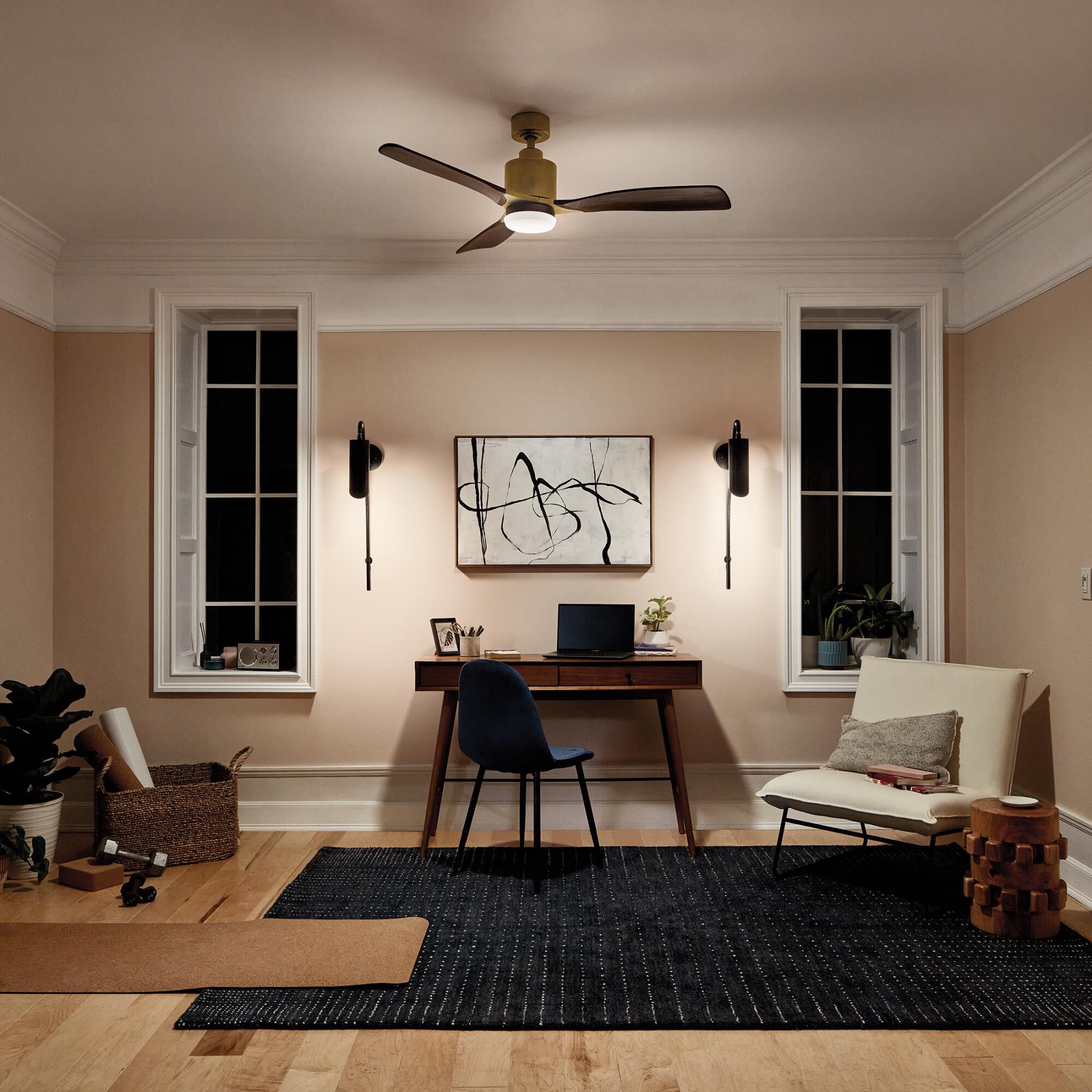 Shown in Black finish and Black shade