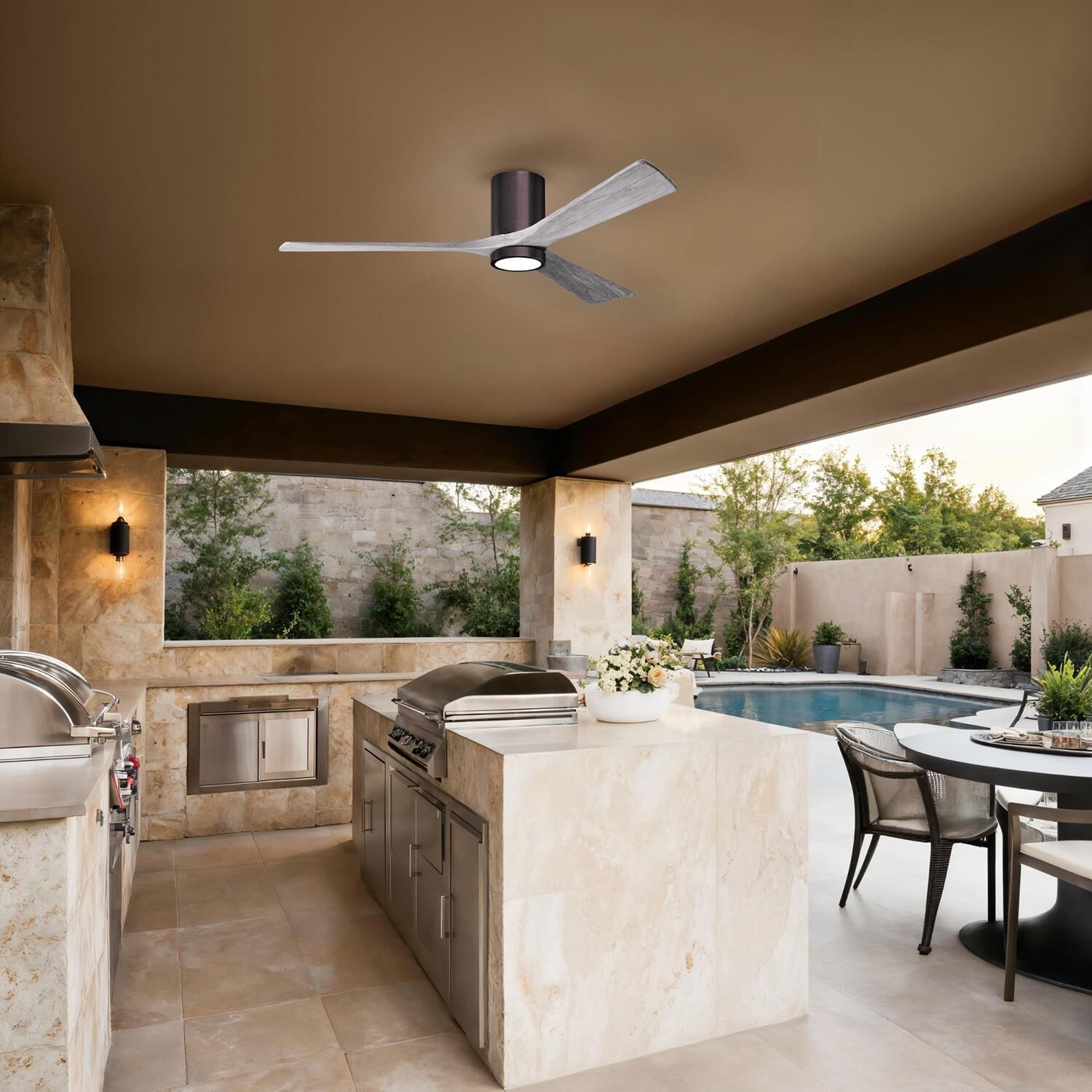 Irene 60 Inch Flush Mount Fan with Light Kit by Matthews Fan Company