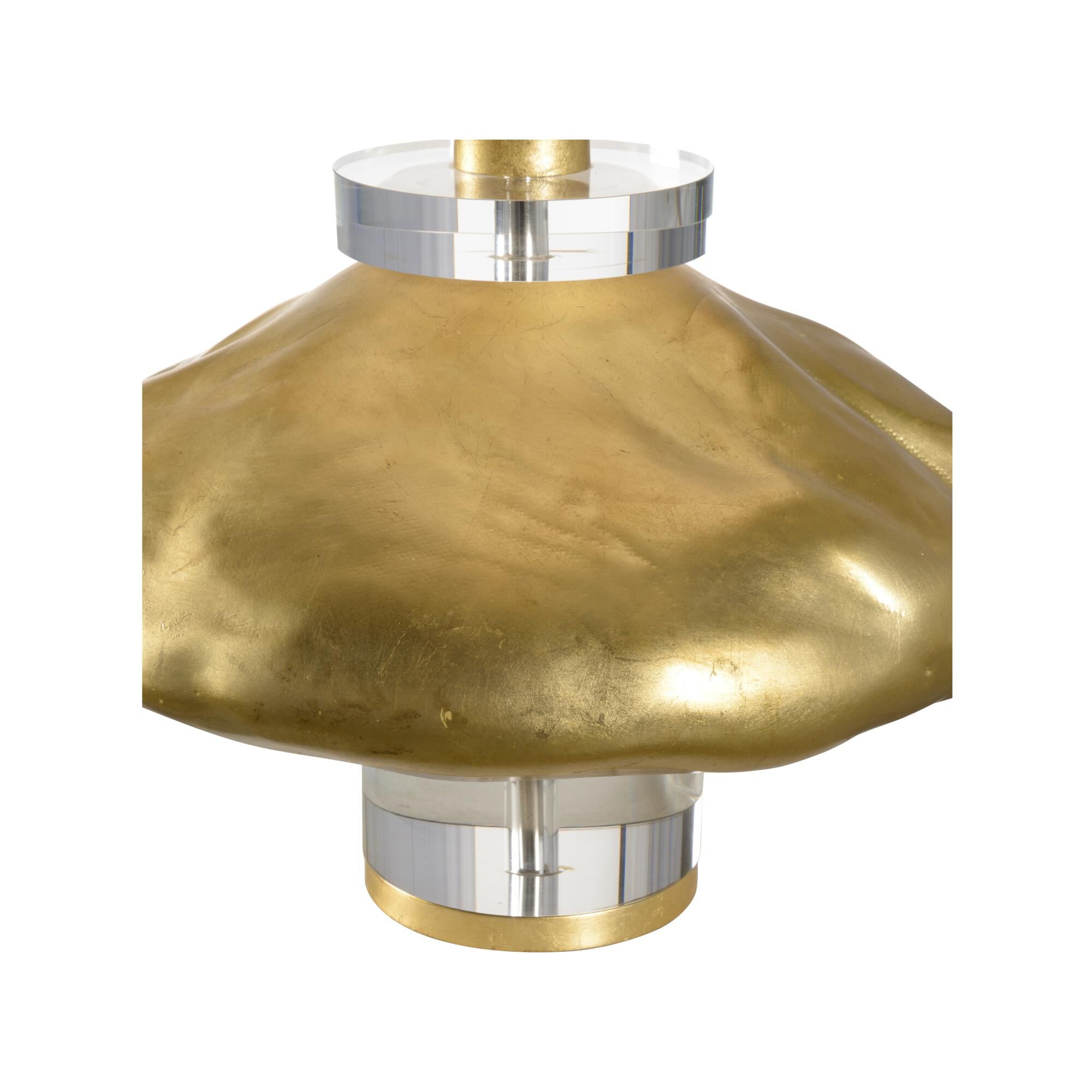 Shown in Gold finish and Linen shade