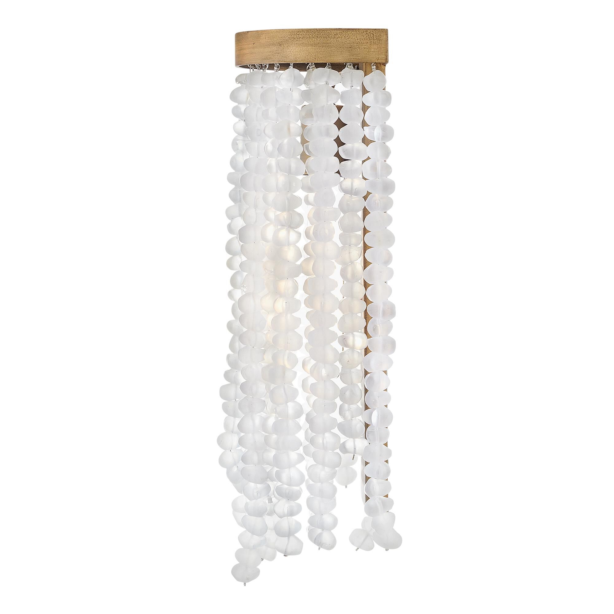 Shown in Burnished Gold finish and Soft White Sea glass