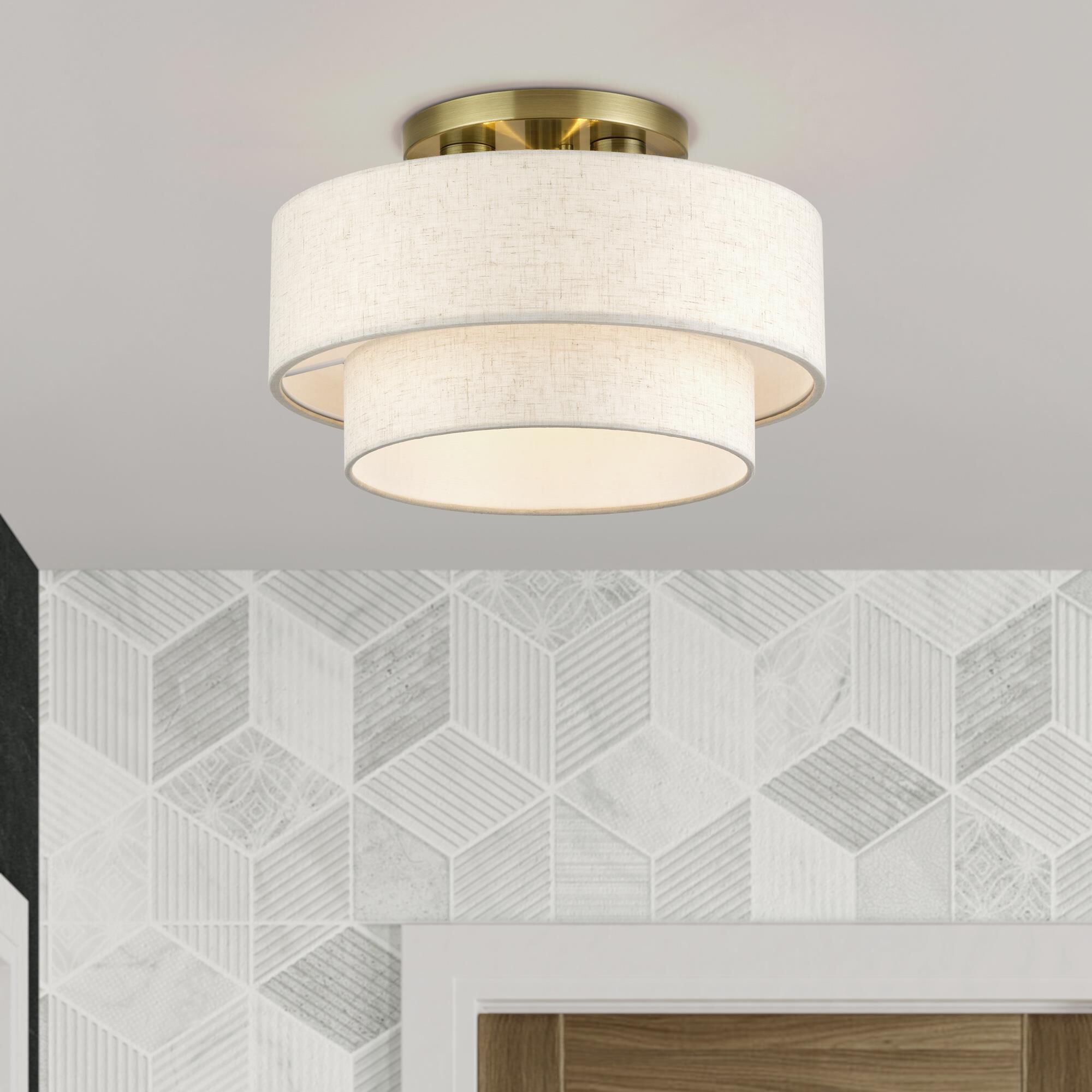 Manorwood 15 Inch Semi Flush Mount by Livex Lighting