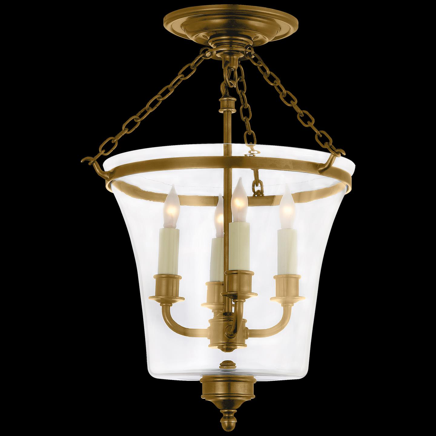 Shown in Antique-Burnished Brass finish and Clear glass