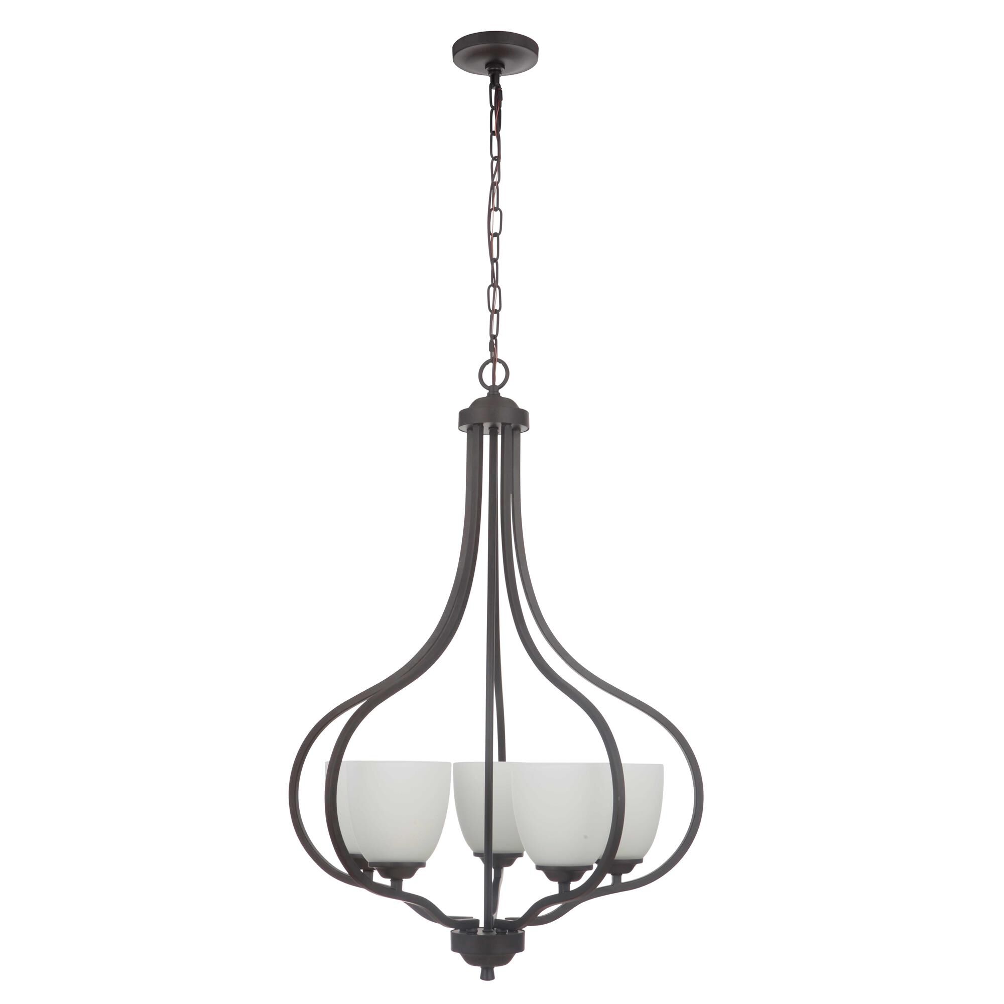 Shown in Espresso finish and White Frosted glass and Glass shade