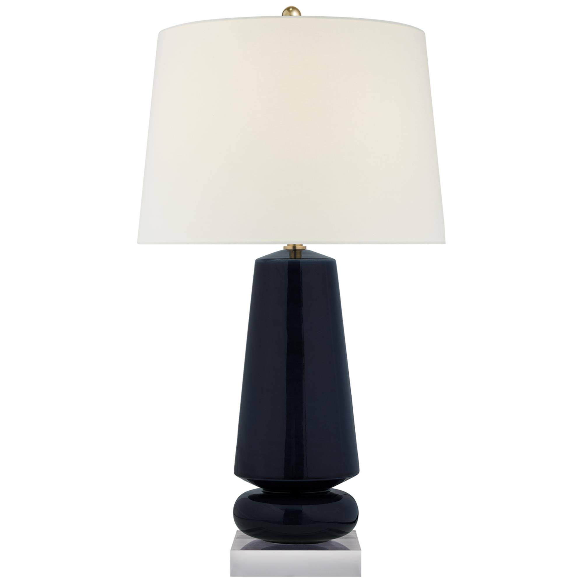 Shown in Denim Porcelain finish and Linen shade