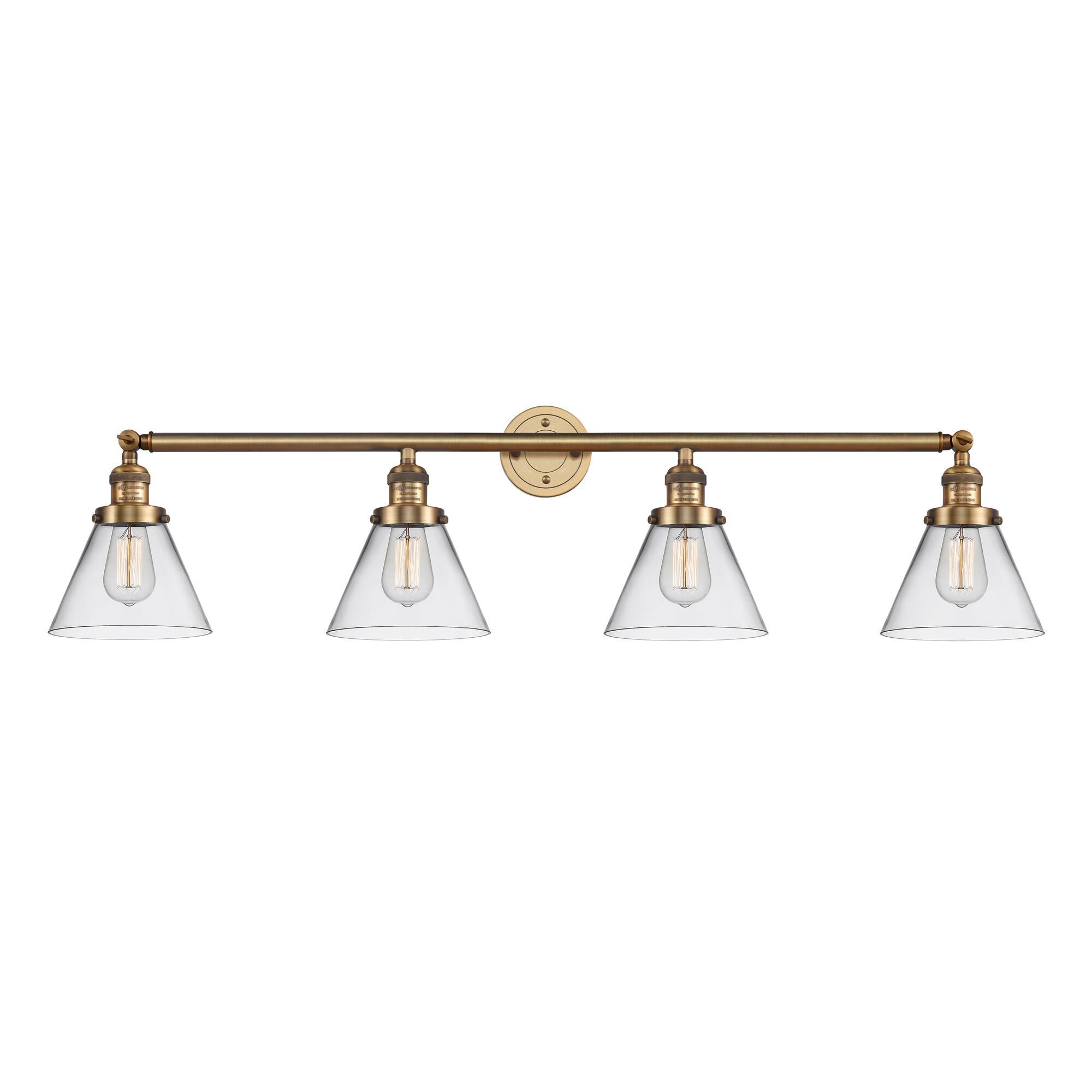 Shown in Brushed Brass finish and Clear glass