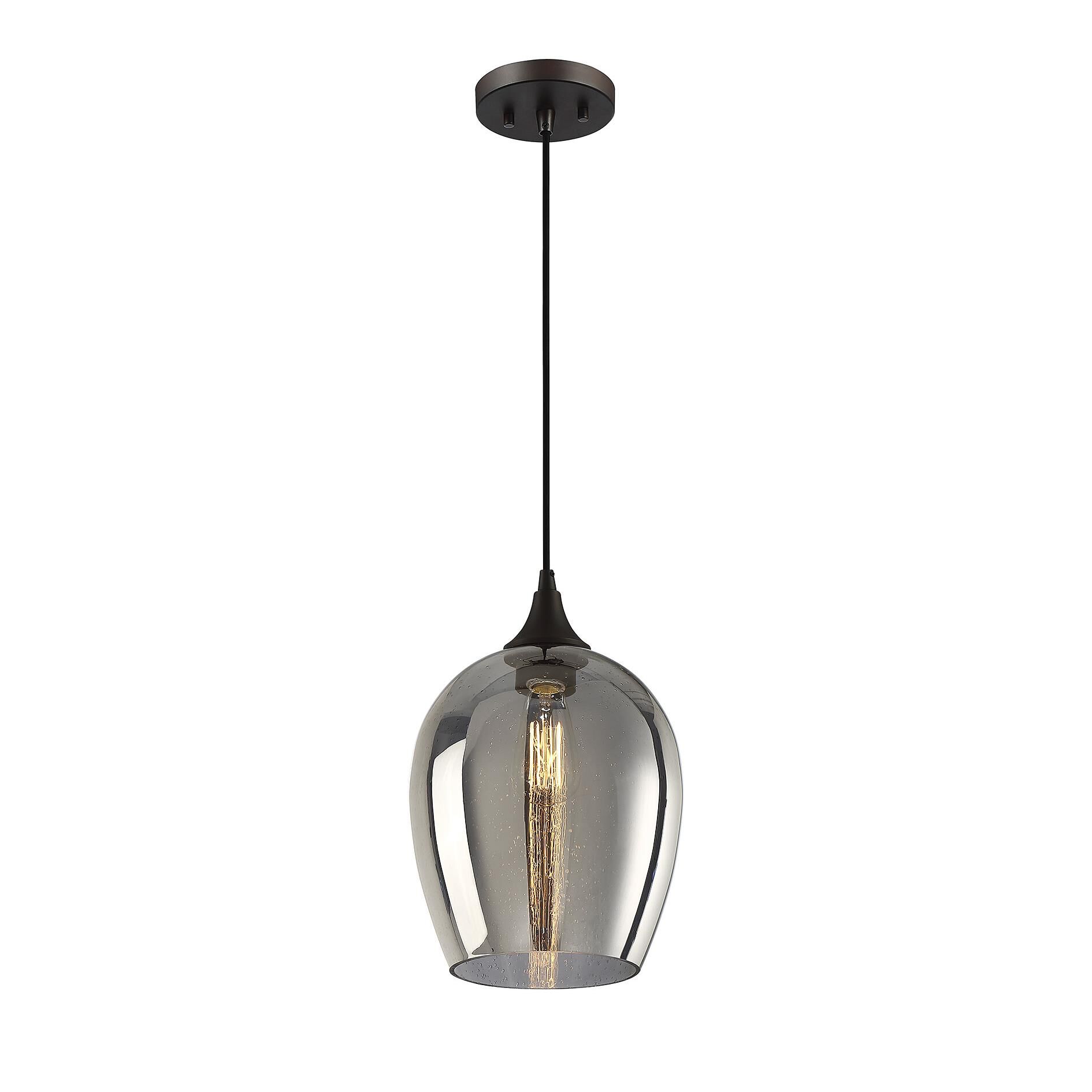 Shown in Oil Rubbed Bronze finish and Plated Metallic glass