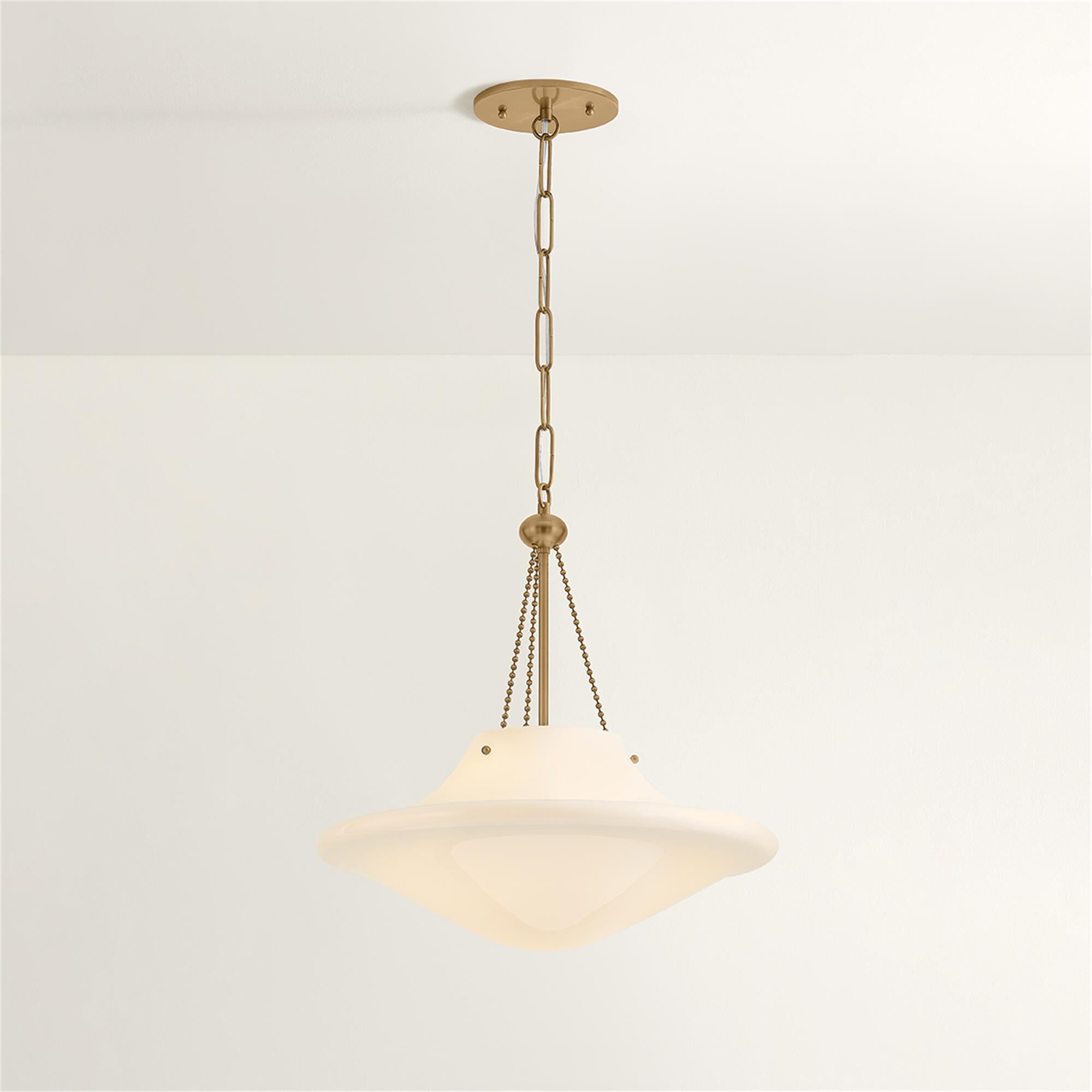 Shown in Patina Brass finish and Opal Glossy glass