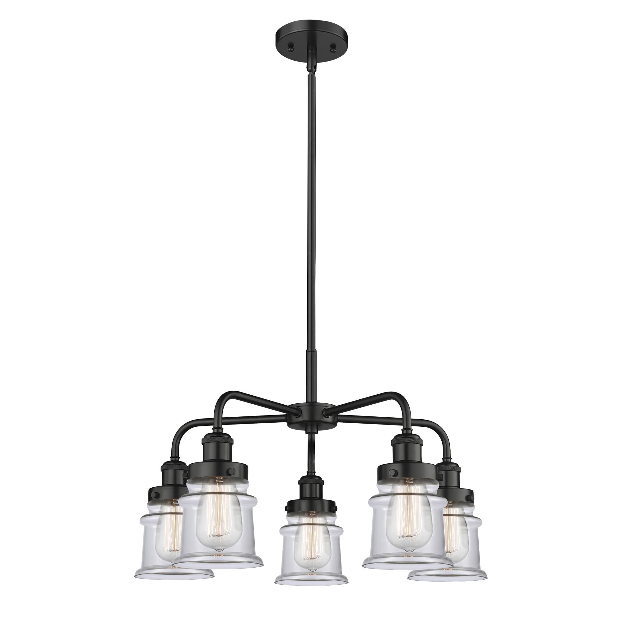 Shown in Matte Black finish and Clear glass