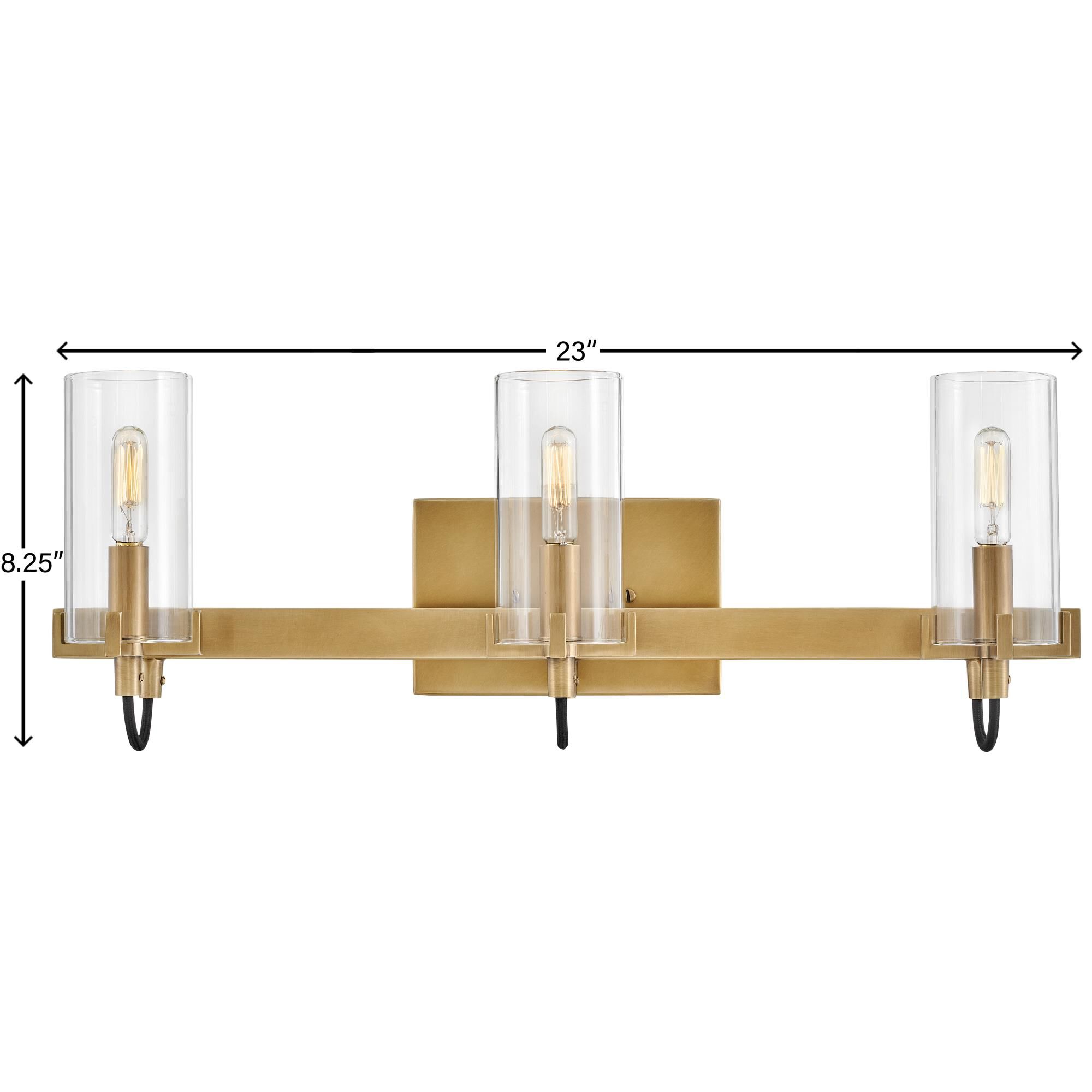 Shown in Heritage Brass finish and Clear glass