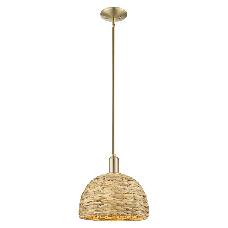 Bruno Marashlian Woven Rattan 12 Inch Mini Pendant by Innovations Lighting