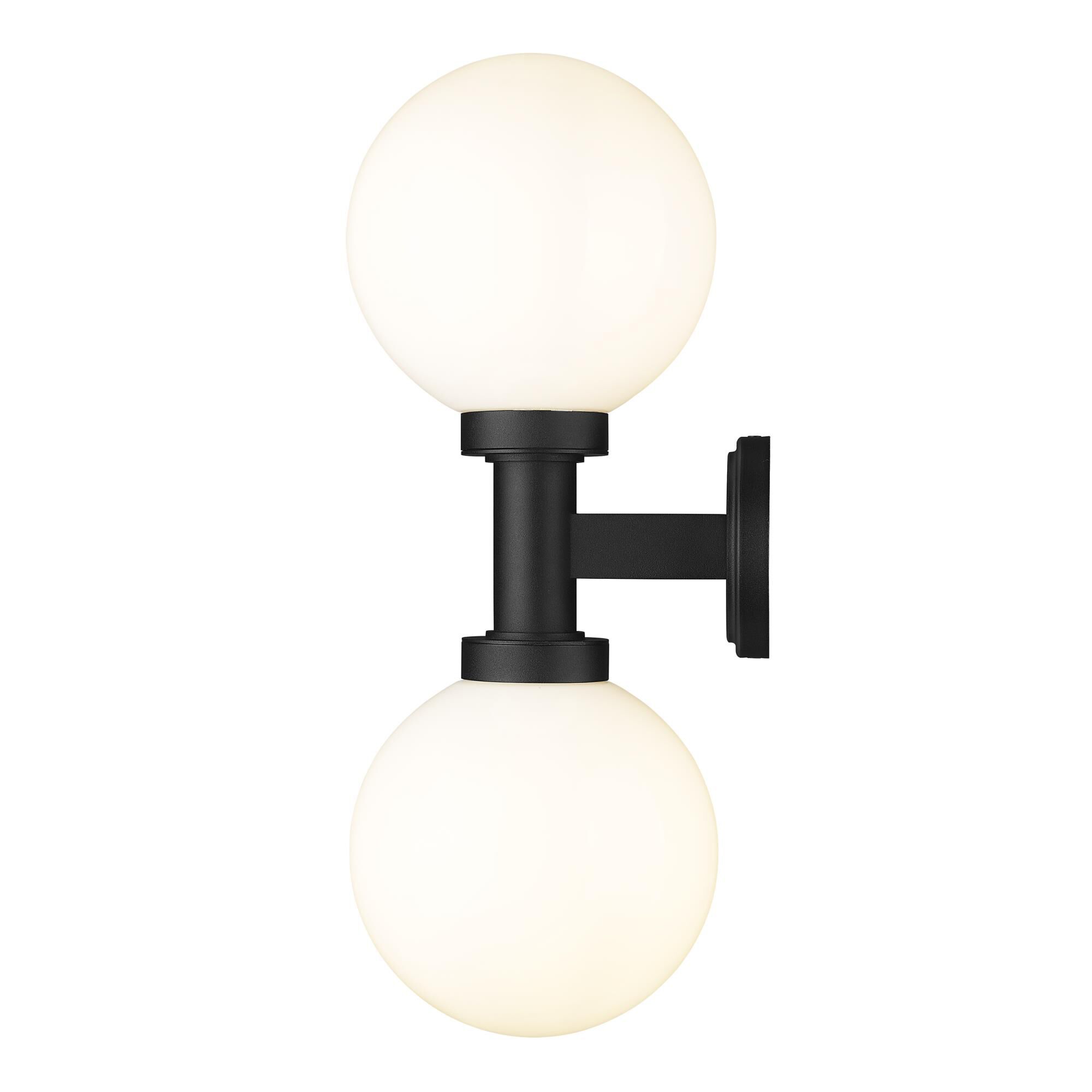 Shown in Black finish and Opal glass