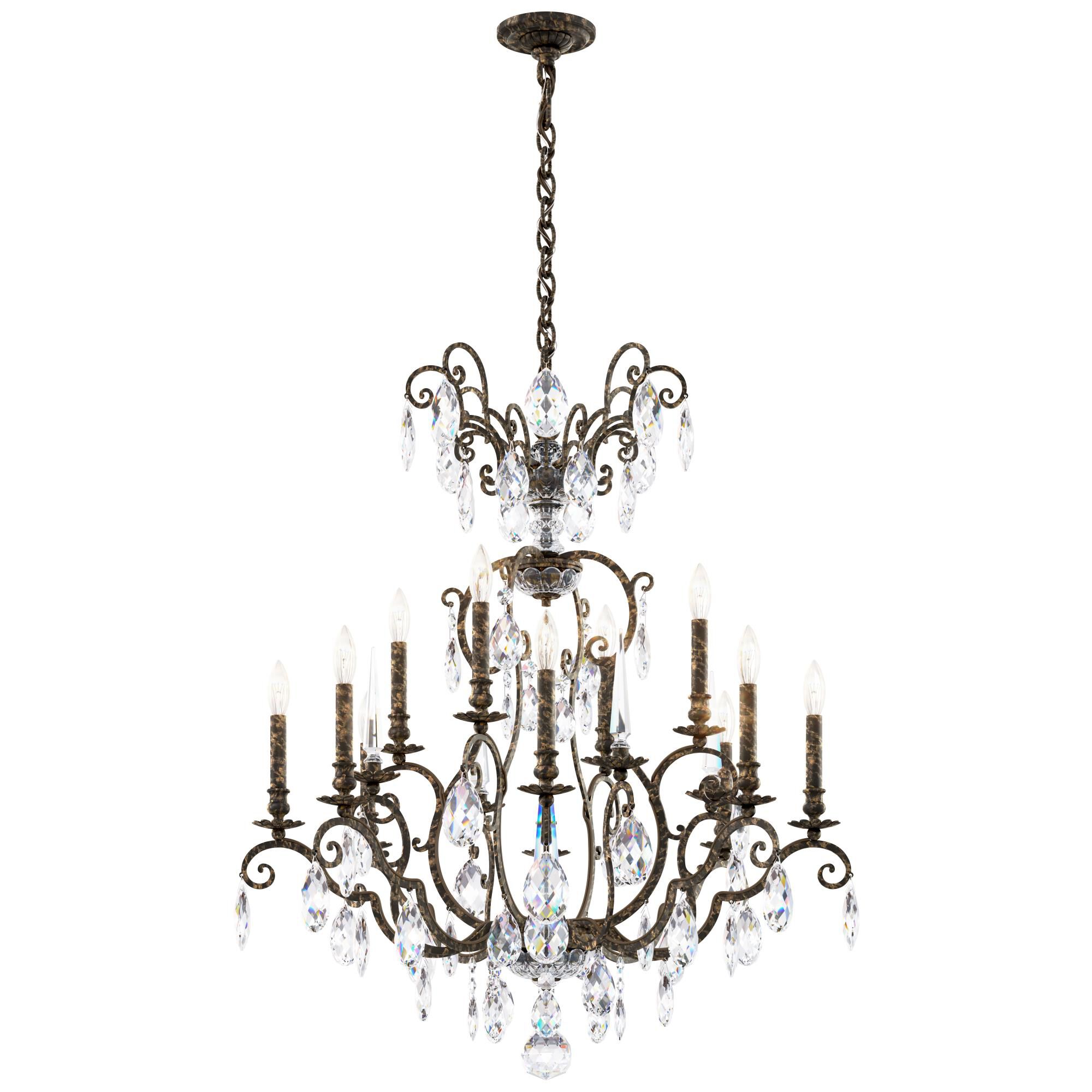 Nouveau 32 Inch 12 Light Chandelier by Schonbek