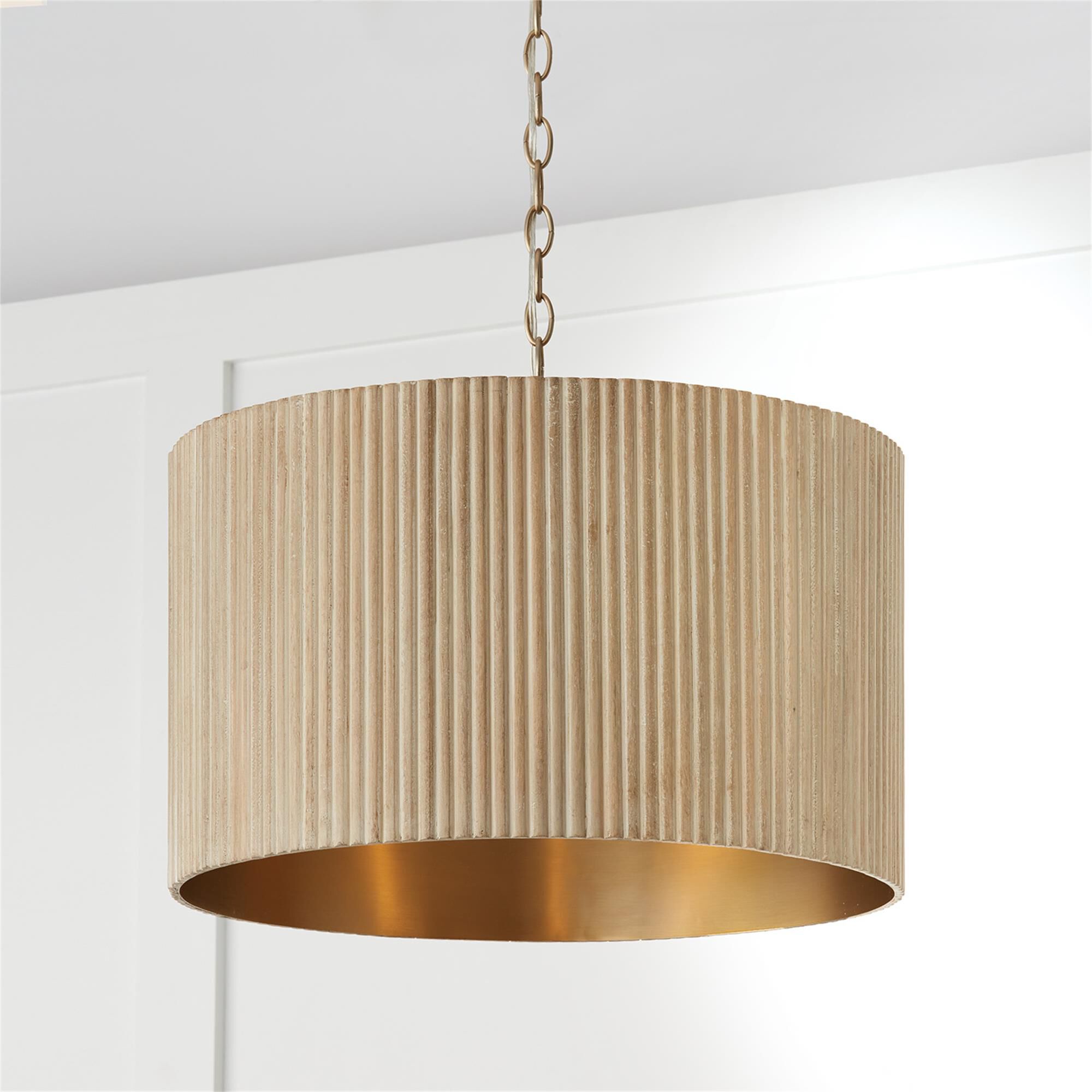 Shown in White Wash and Matte Brass finish